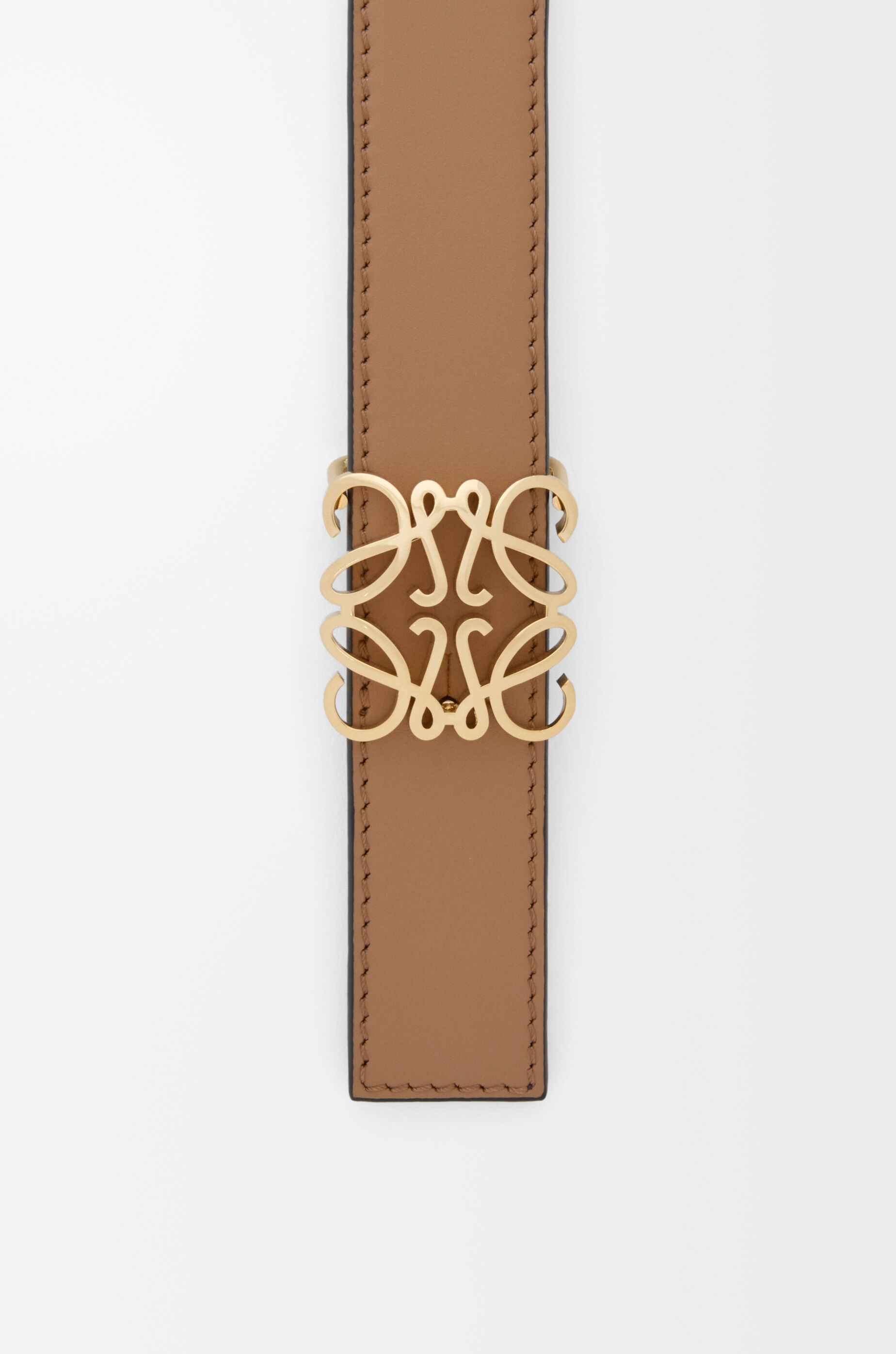 LOEWE Reversible Anagram Bombé belt in smooth calfskin Mocha/Slate