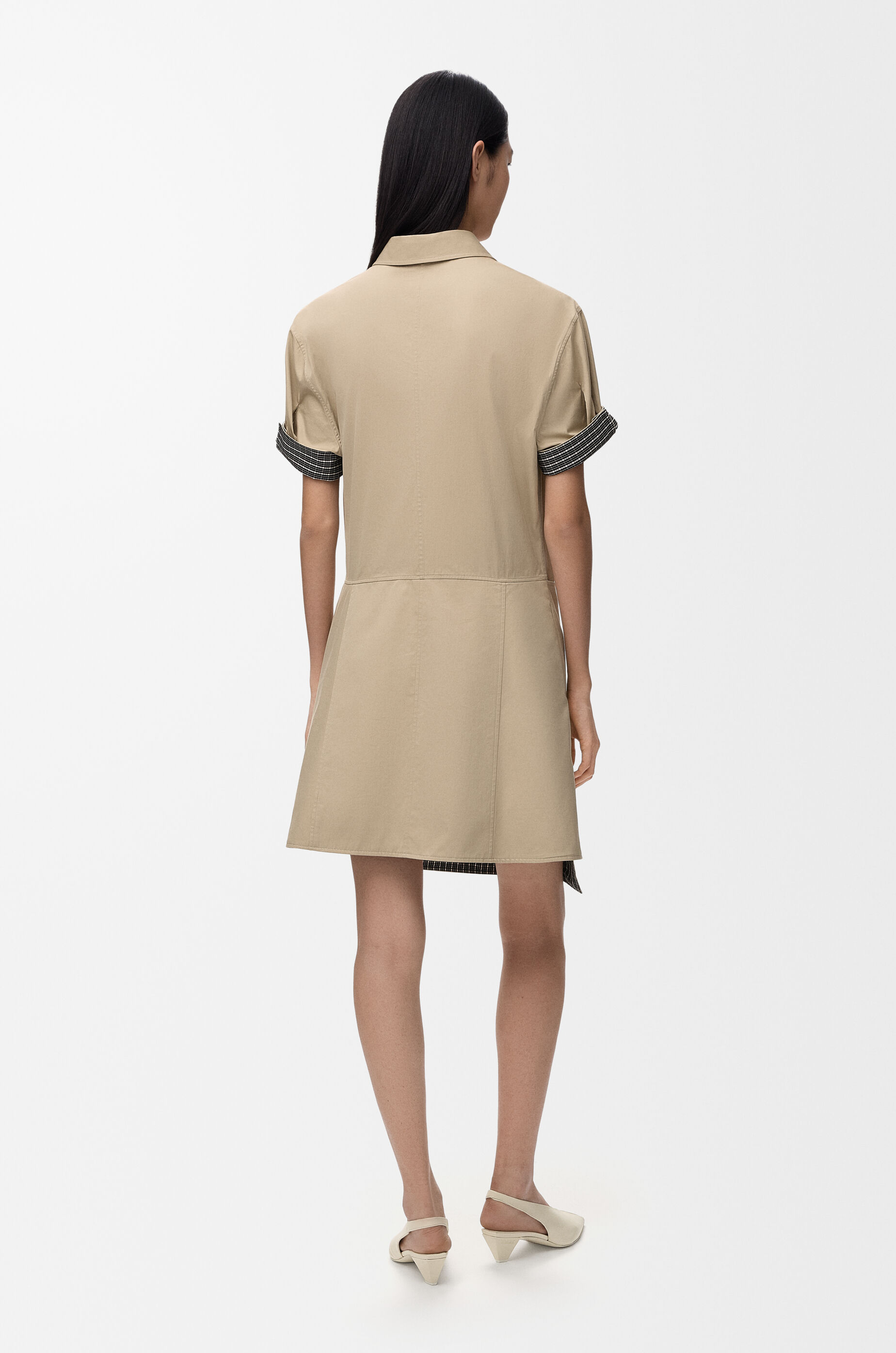 LOEWE Dress in cotton and silk Beige