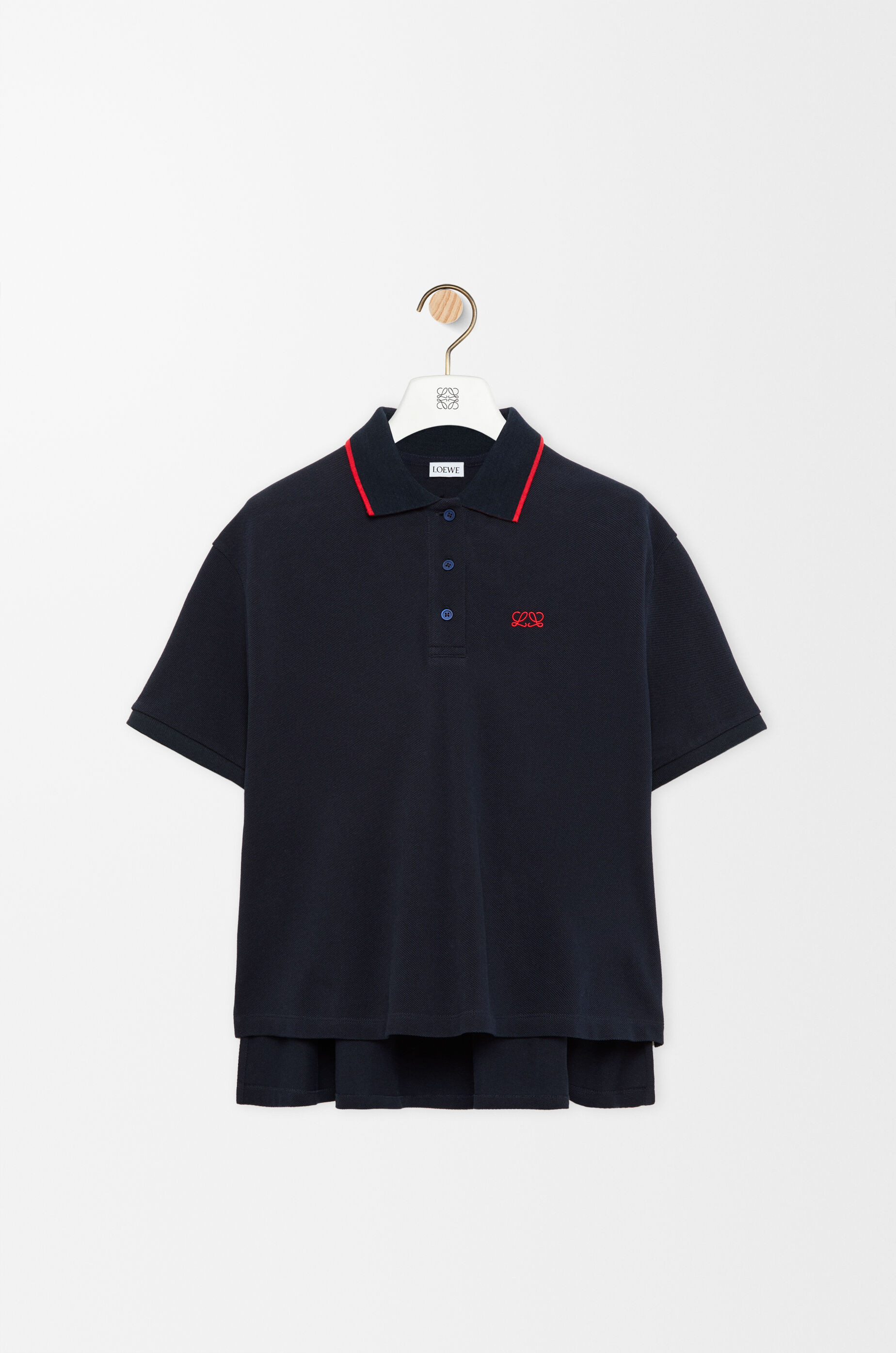 LOEWE Polo in cotton Navy Blue