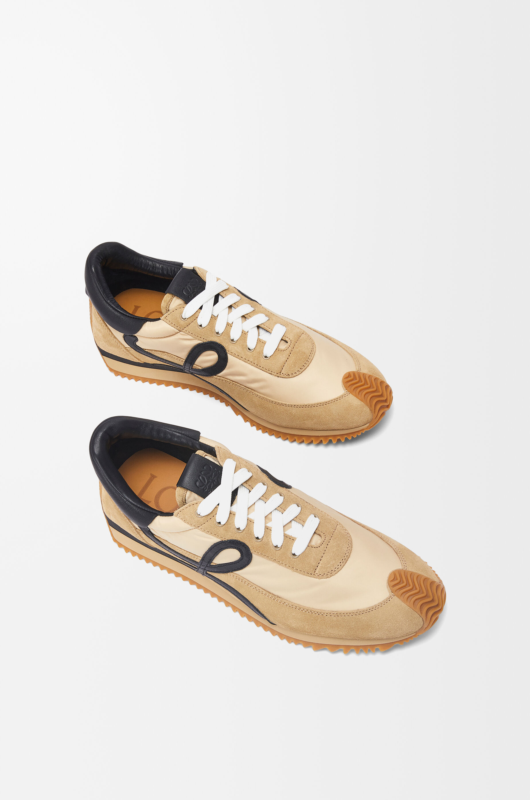 LOEWE Flow Runner in nylon and suede Gold/Black