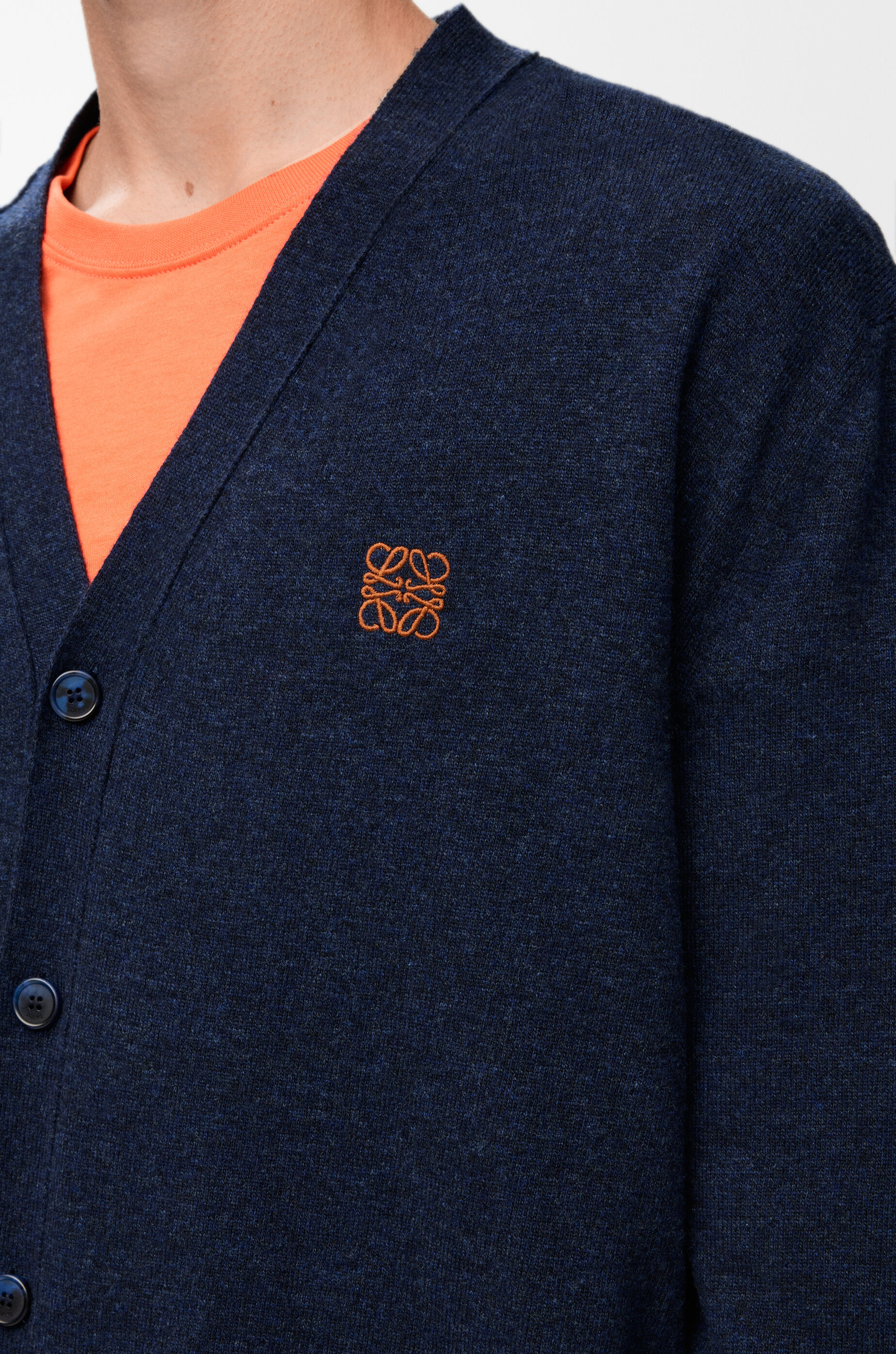 LOEWE Cardigan in wool Navy Blue