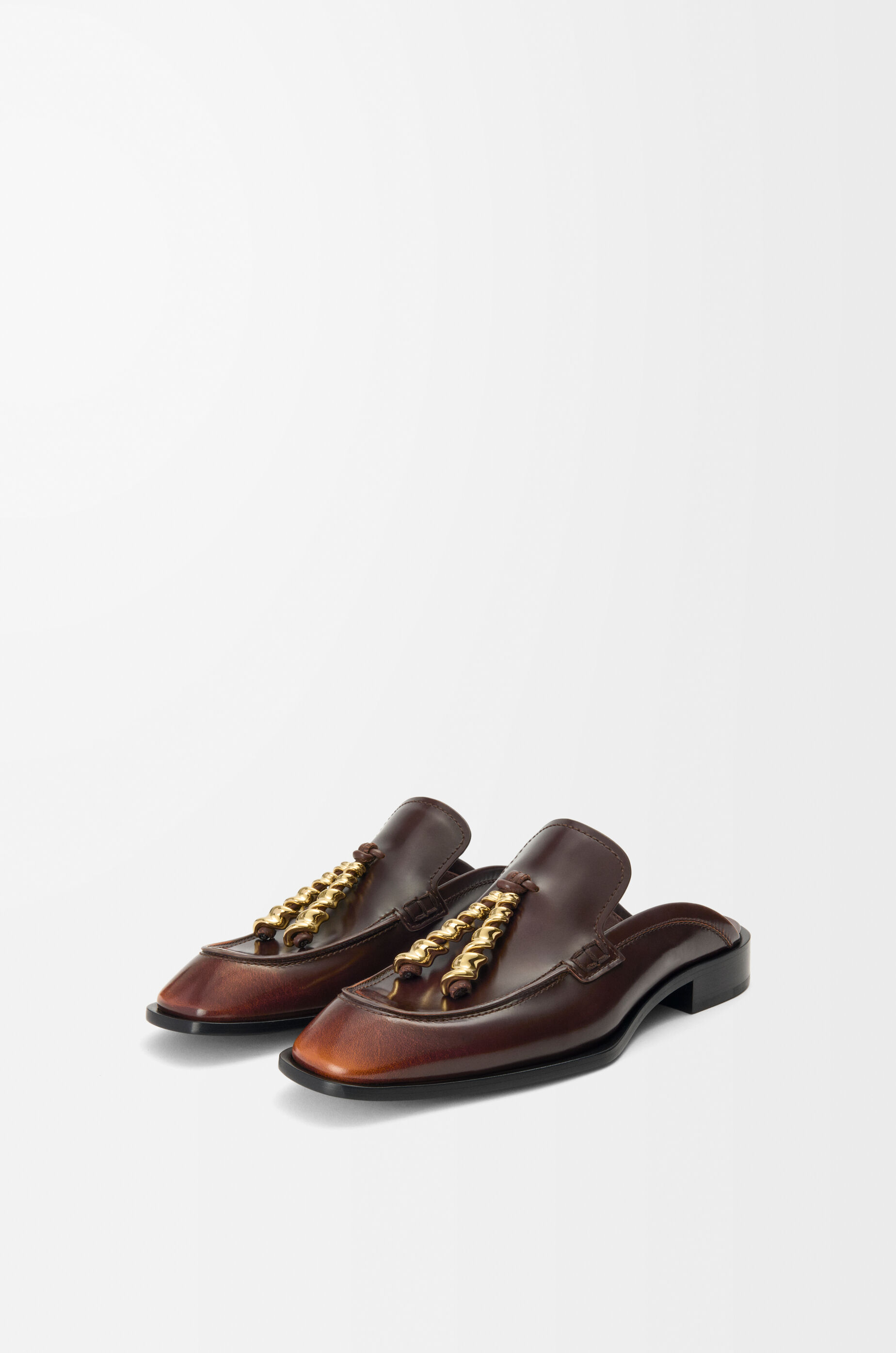 LOEWE Edge loafer mule in brushed-off calfskin Brown