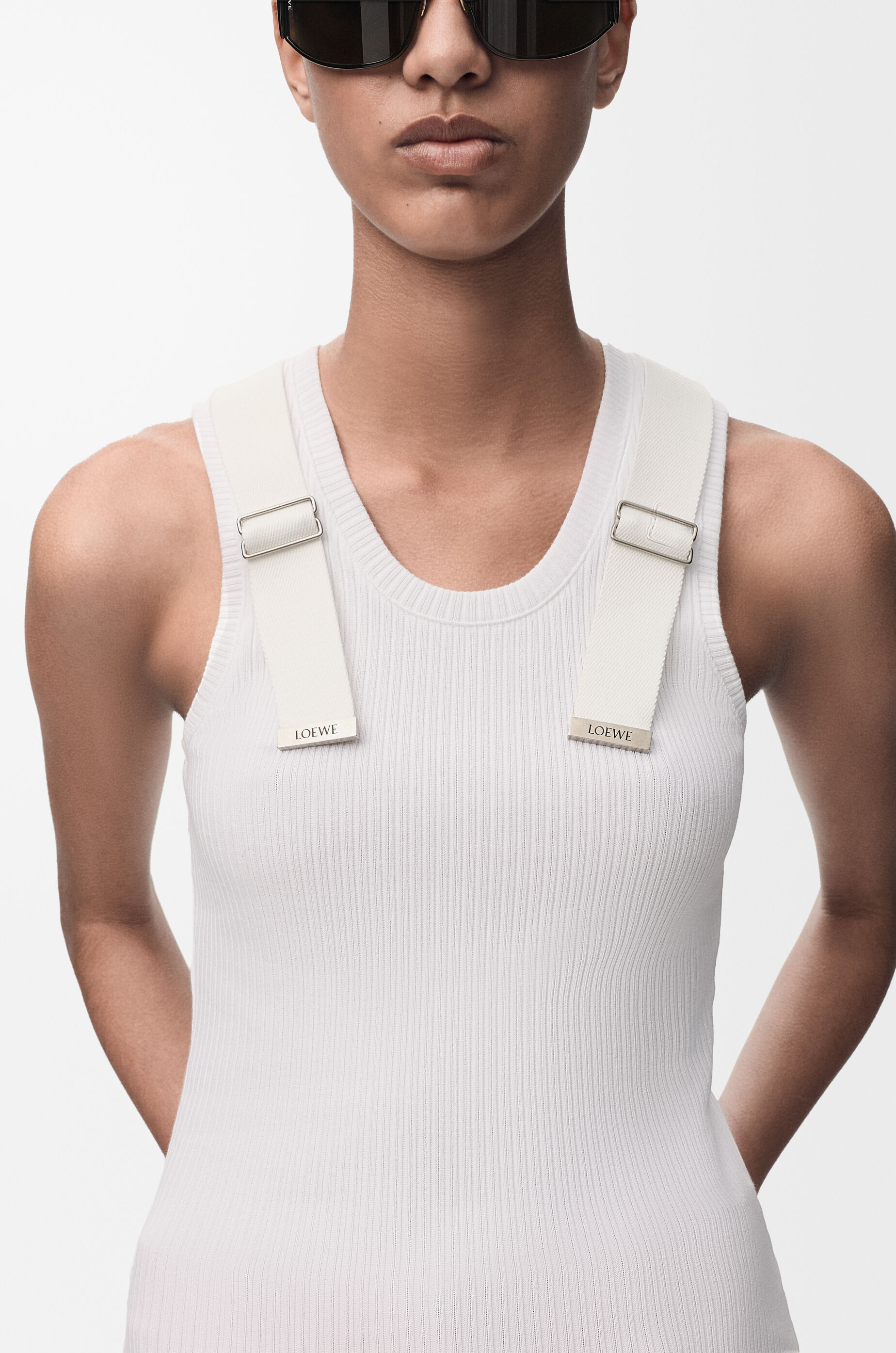 LOEWE Tank top in stretch cotton White