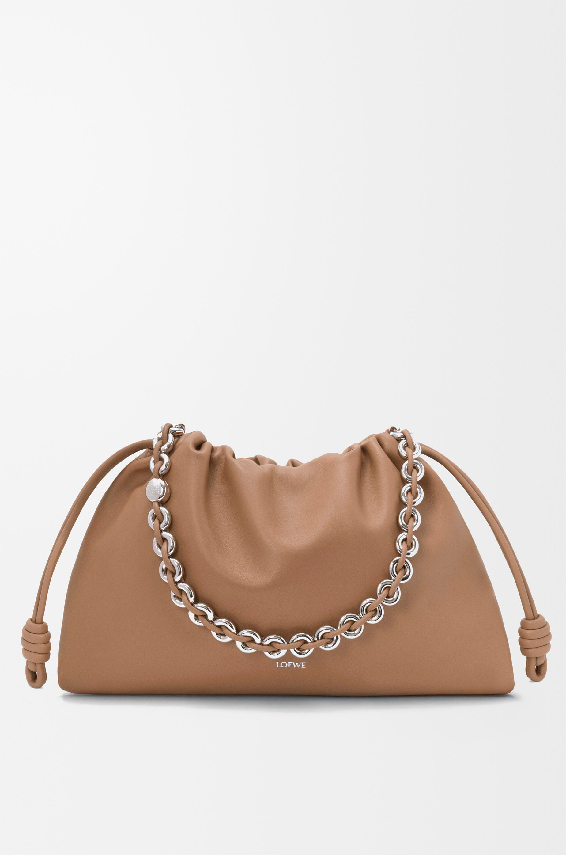 LOEWE Large Flamenco purse in mellow nappa lambskin Mocha