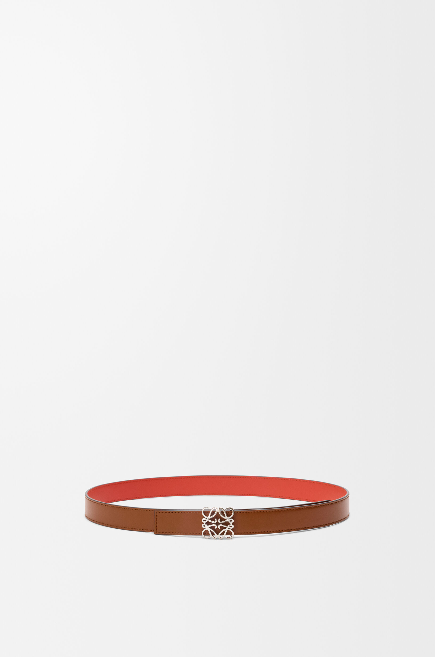 LOEWE Reversible Anagram Bombé belt in smooth calfskin Squirrel/Sunrise Orange