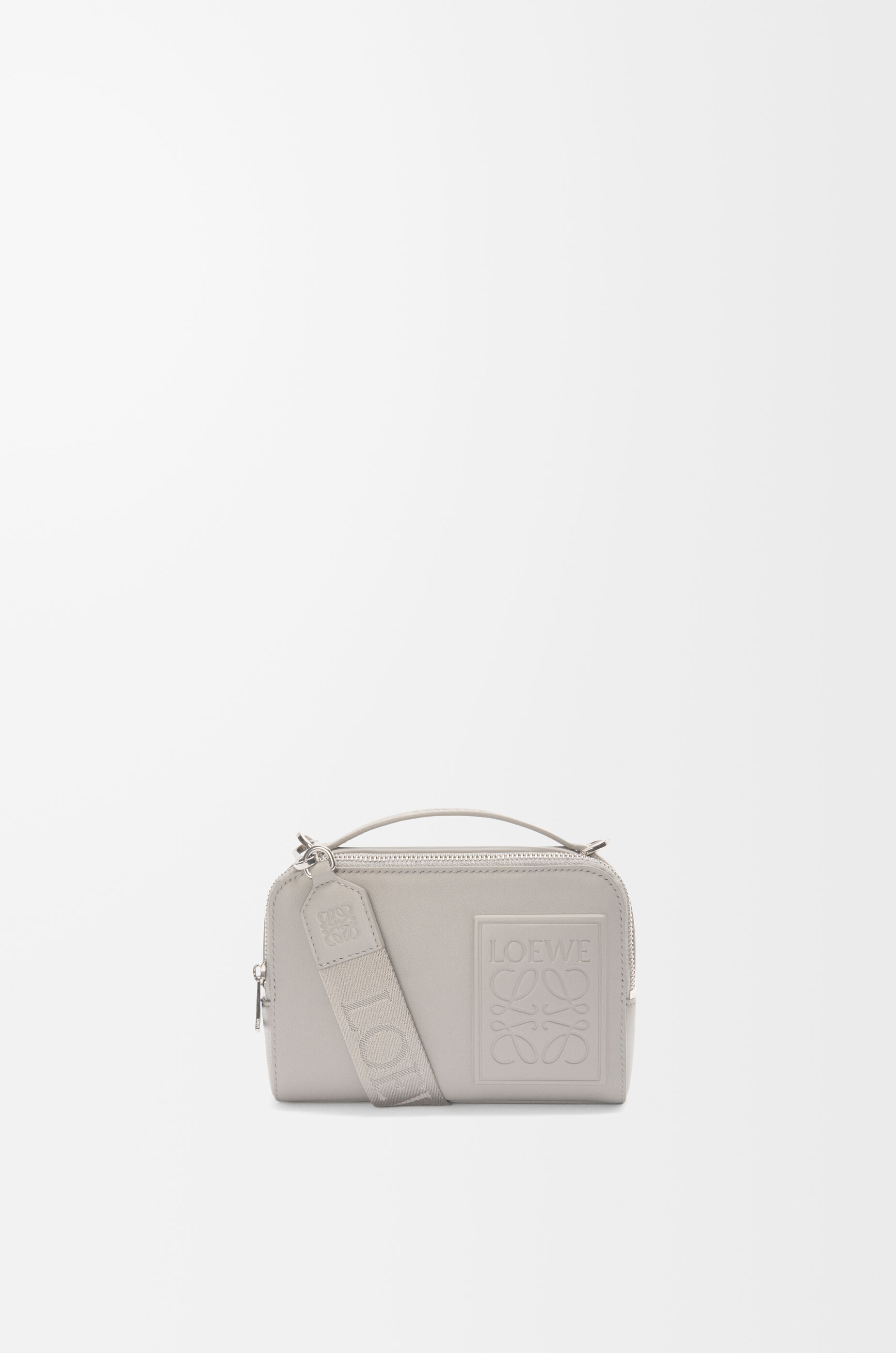 LOEWE Mini crossbody camera bag in satin calfskin Shell Grey