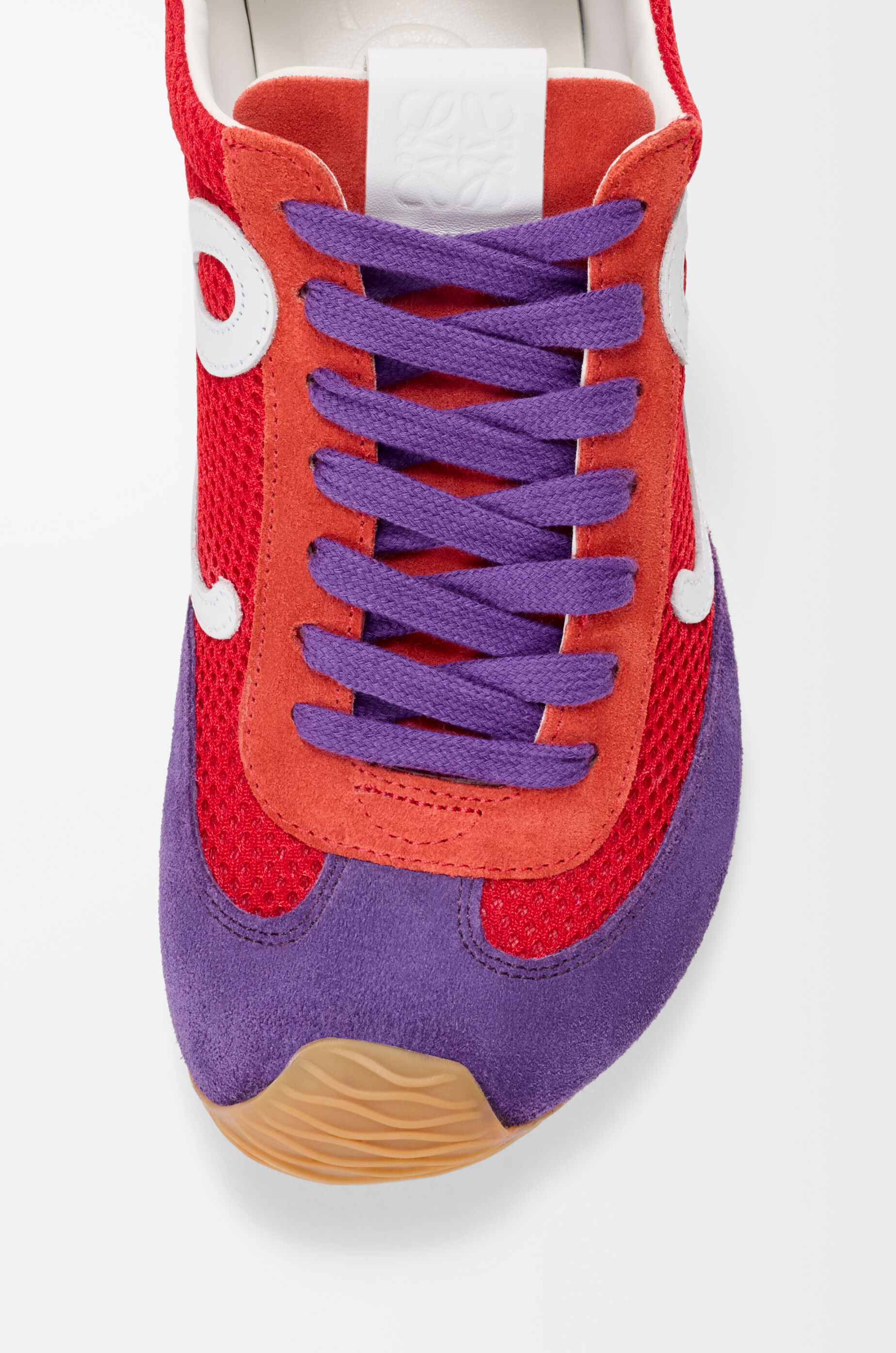 LOEWE Ballet Runner 2.0 in suede and mesh Red/White/Purple