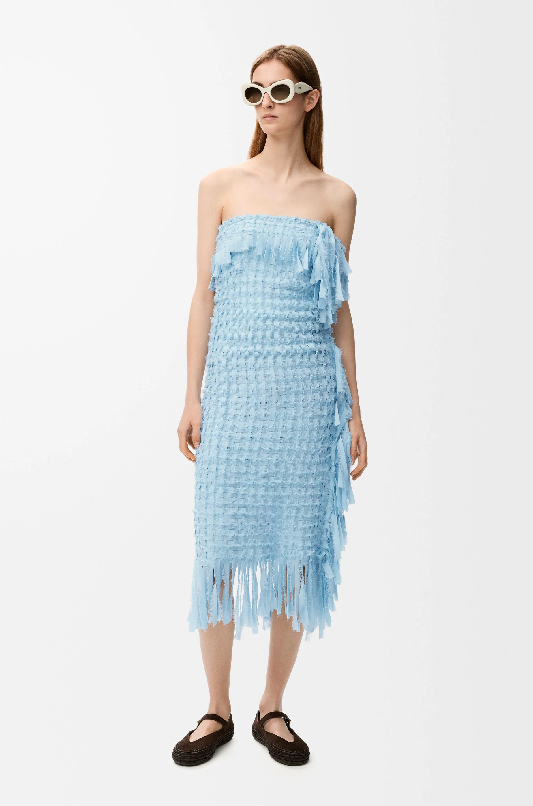 LOEWE Dress in silk Light Blue