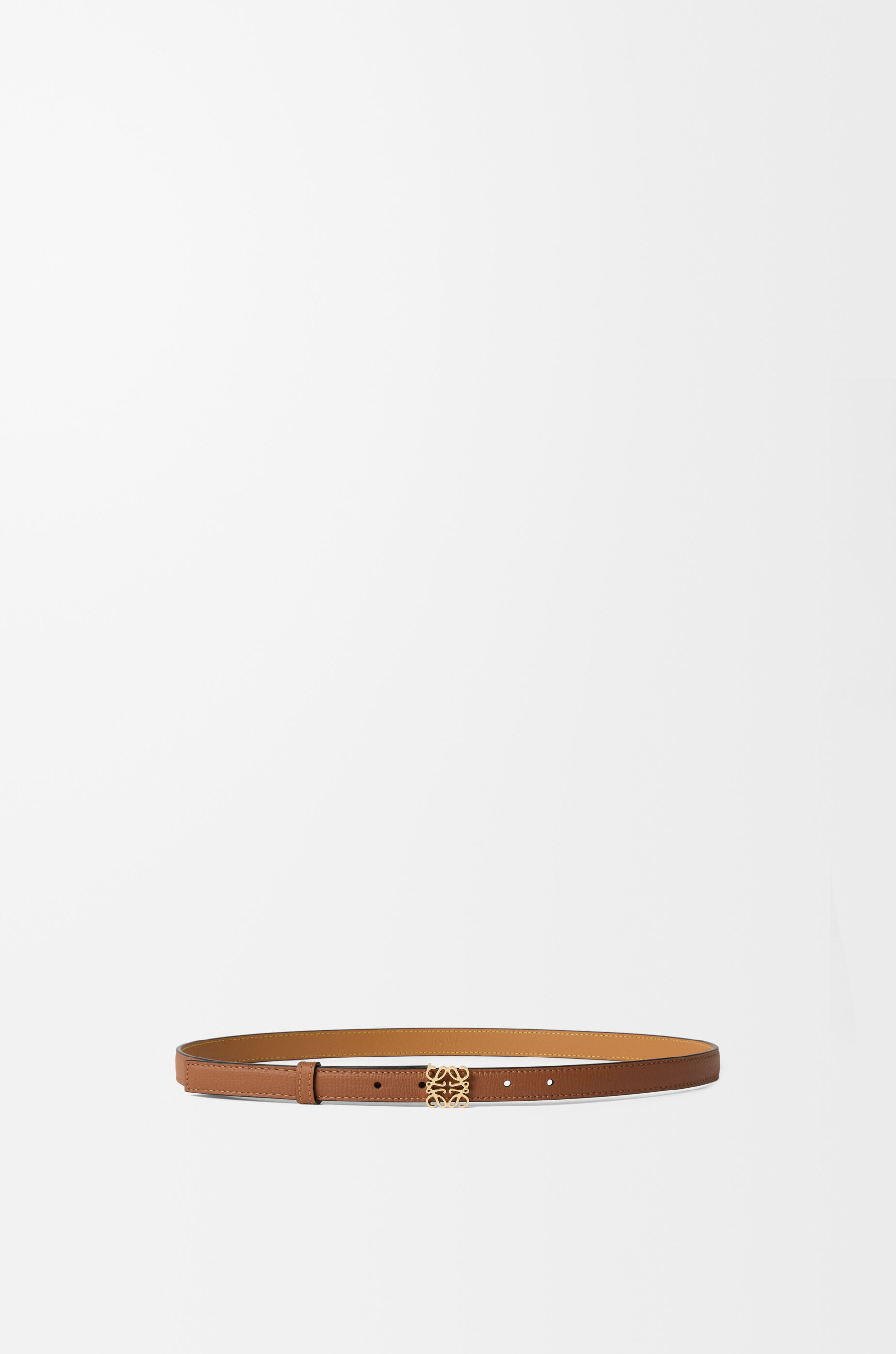 LOEWE Anagram belt in pebble grain calfskin Tan/Gold