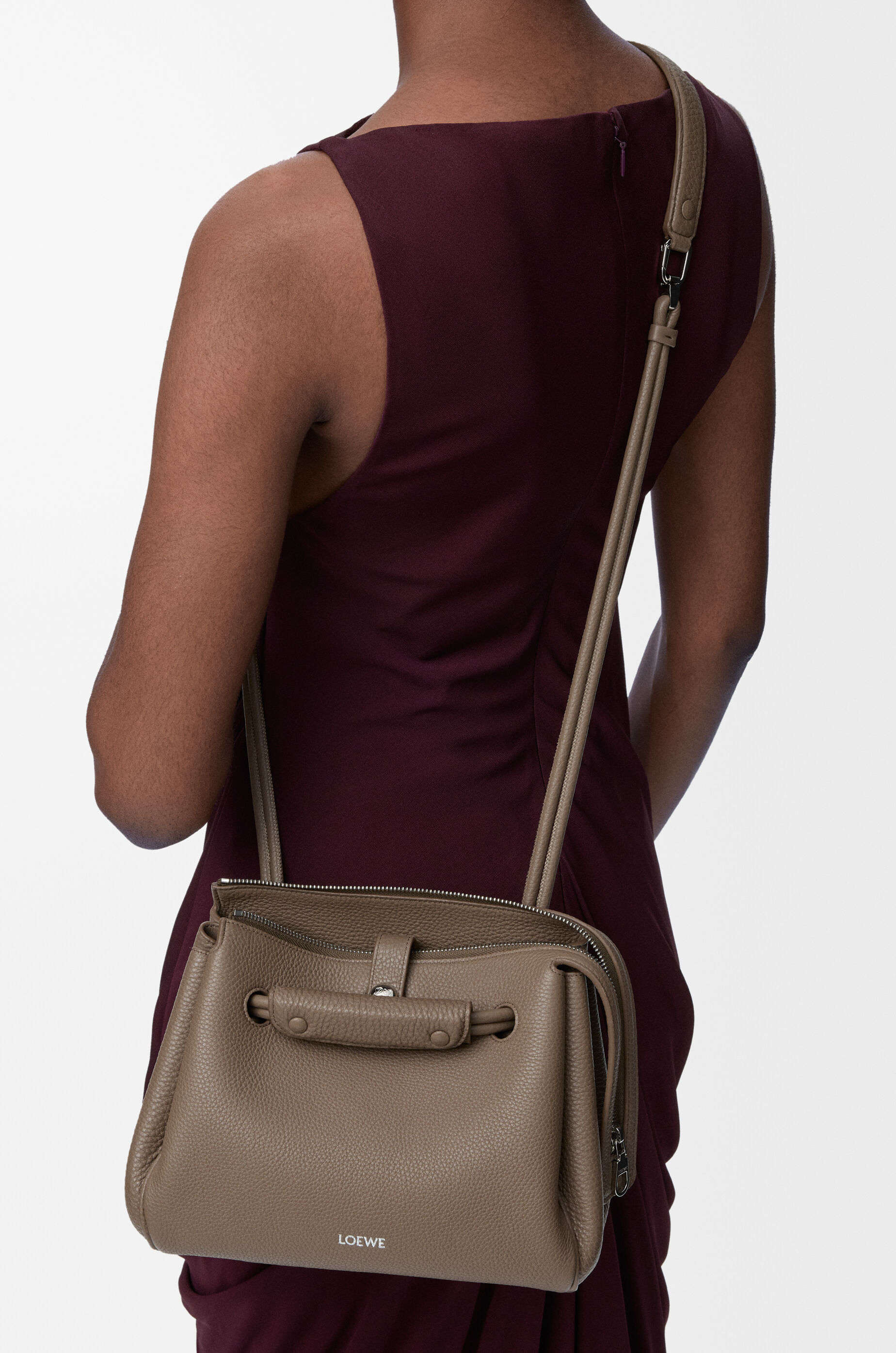 LOEWE Small Madrid bag in supple grained calfskin Taupe