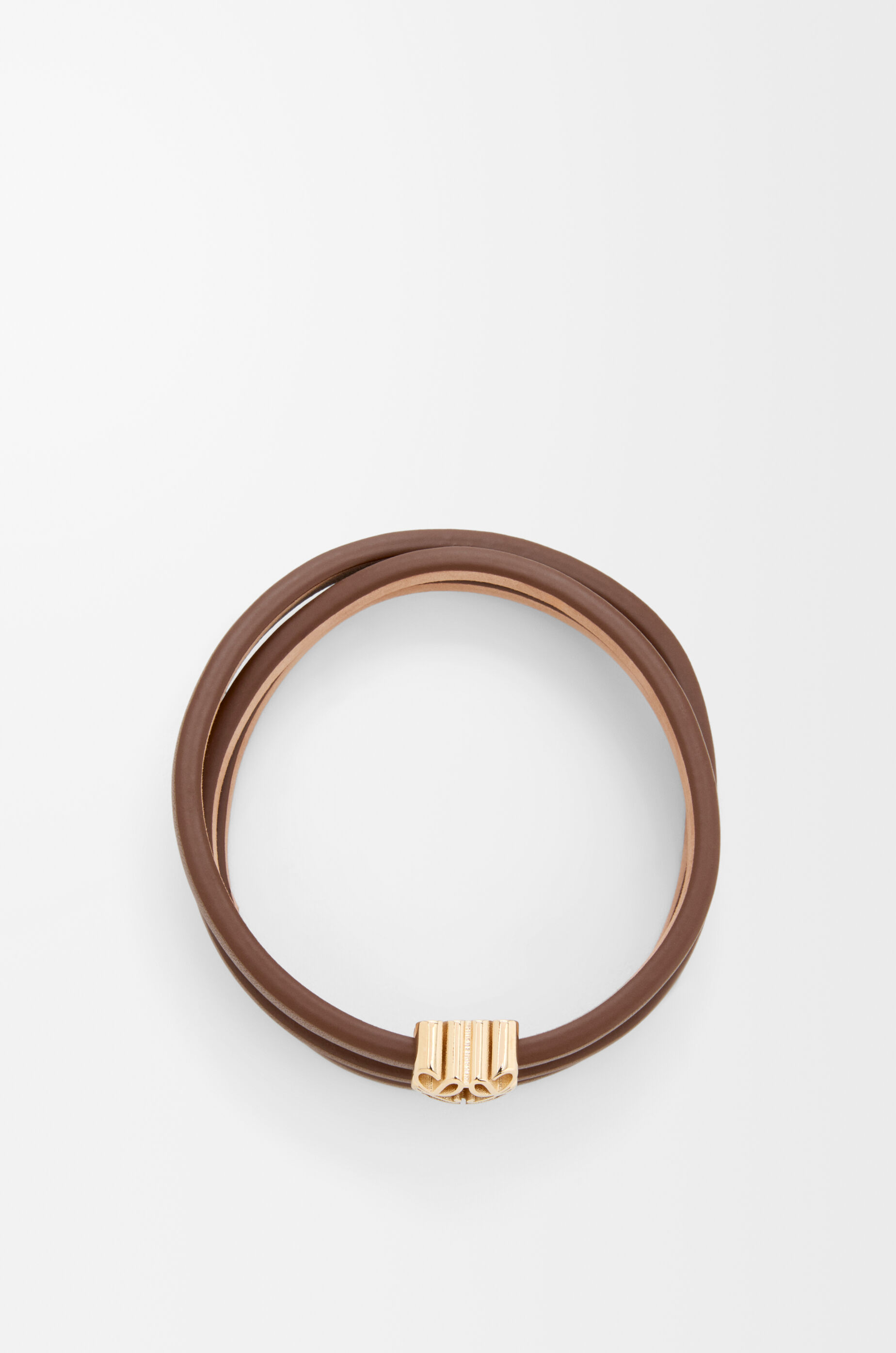 LOEWE Anagram Bombé twist bracelet in calfskin Cocoa