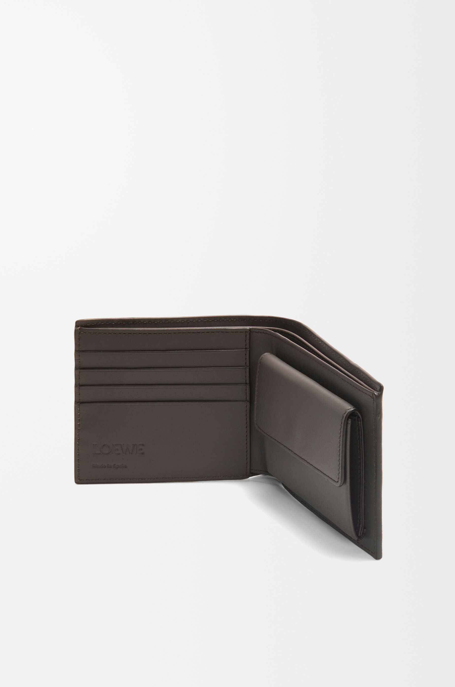 LOEWE Puzzle bifold coin wallet in classic calfskin Dark Grey