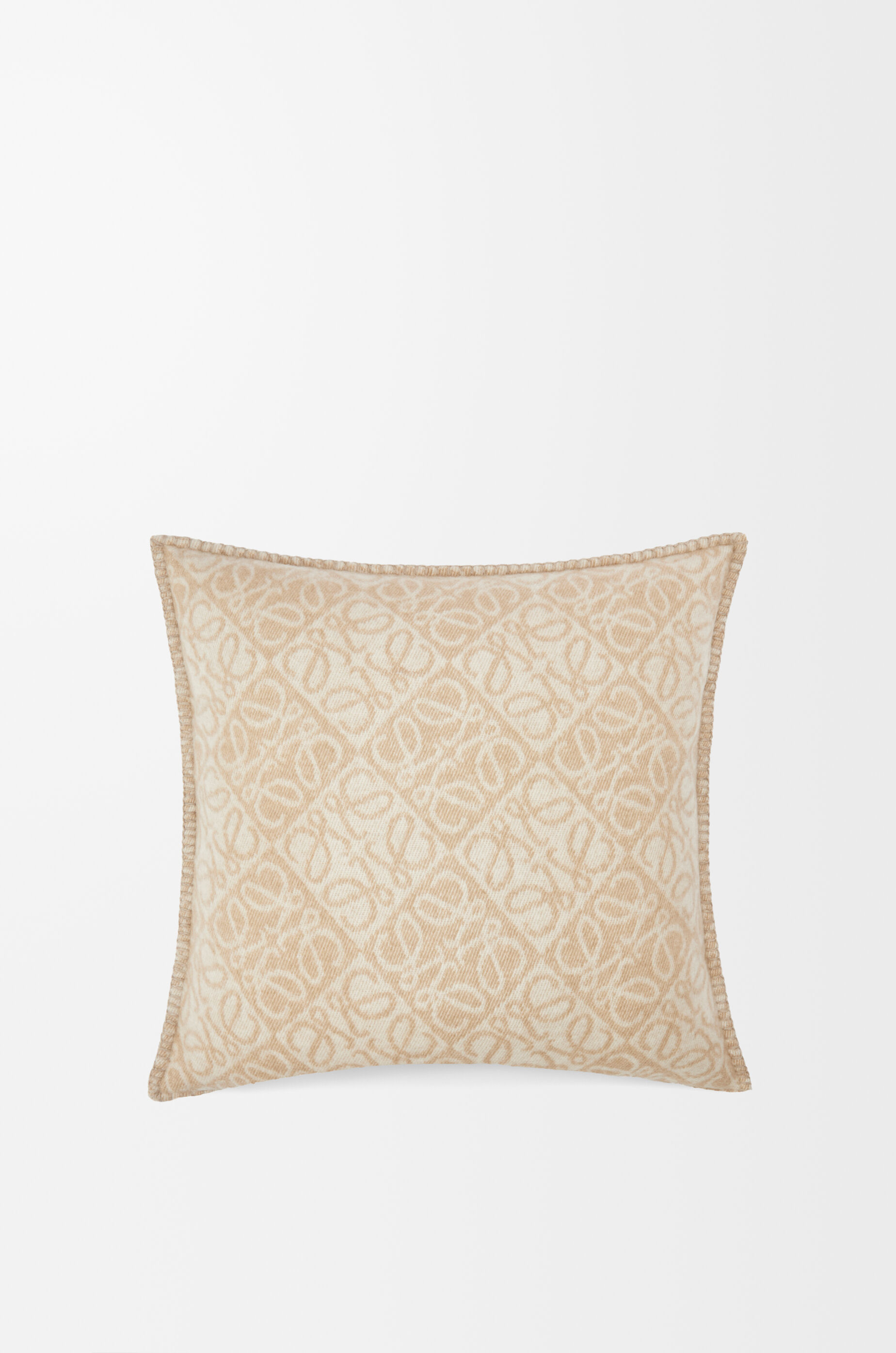 LOEWE Anagram cushion in wool and cashmere Beige