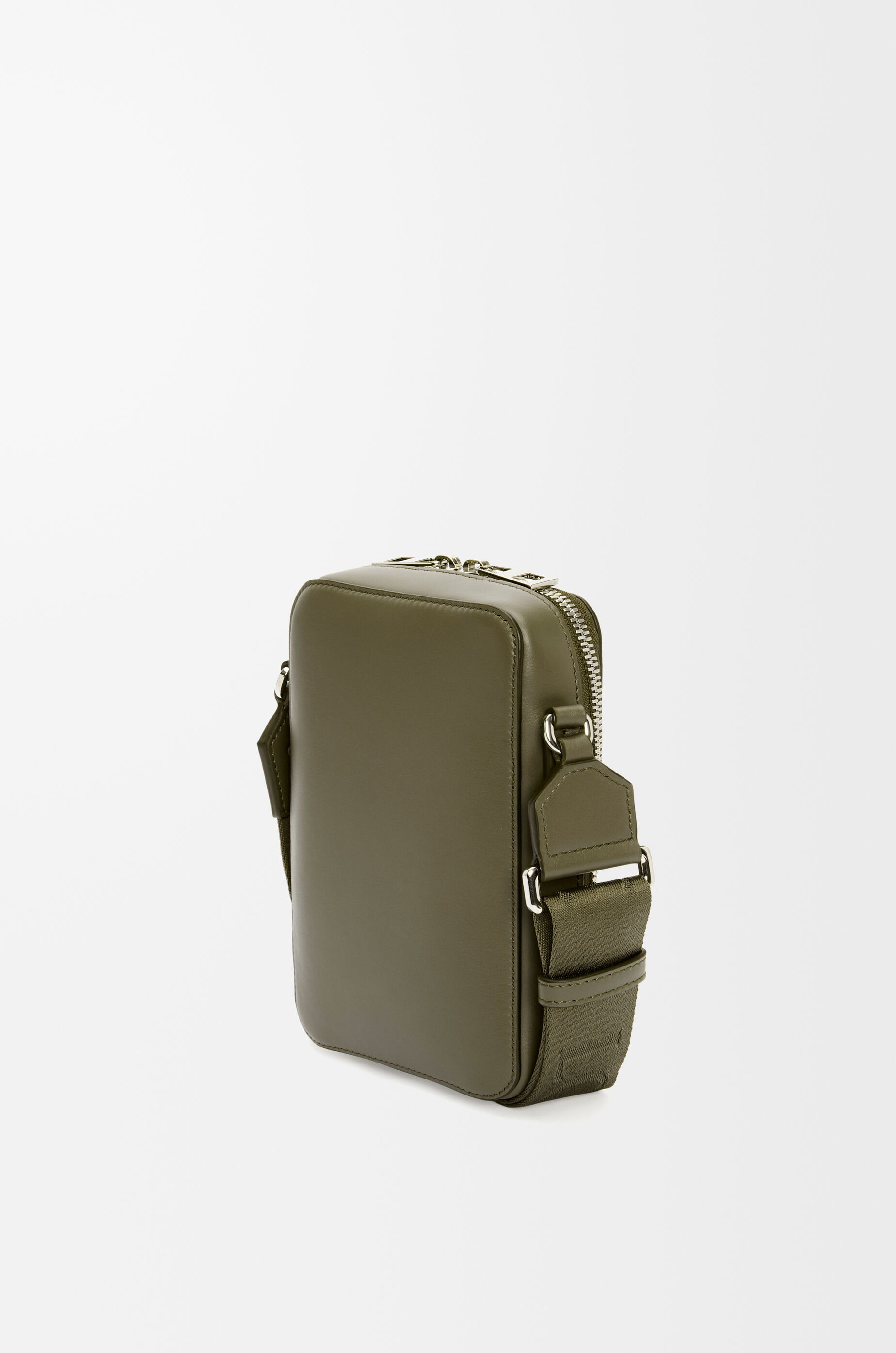 LOEWE Vertical crossbody pocket in satin calfskin Khaki Green