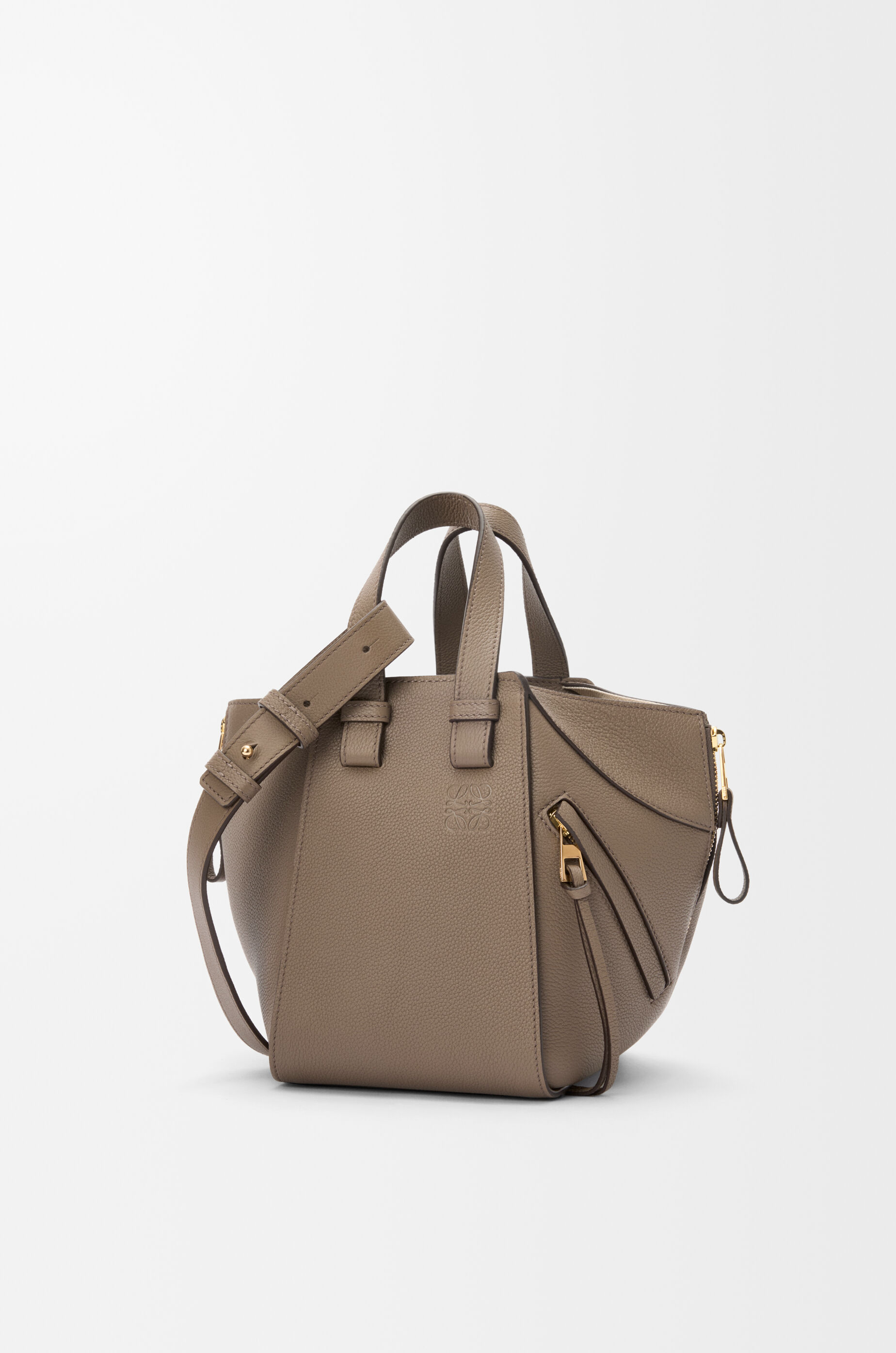 LOEWE Compact Hammock bag in soft grained calfskin Taupe