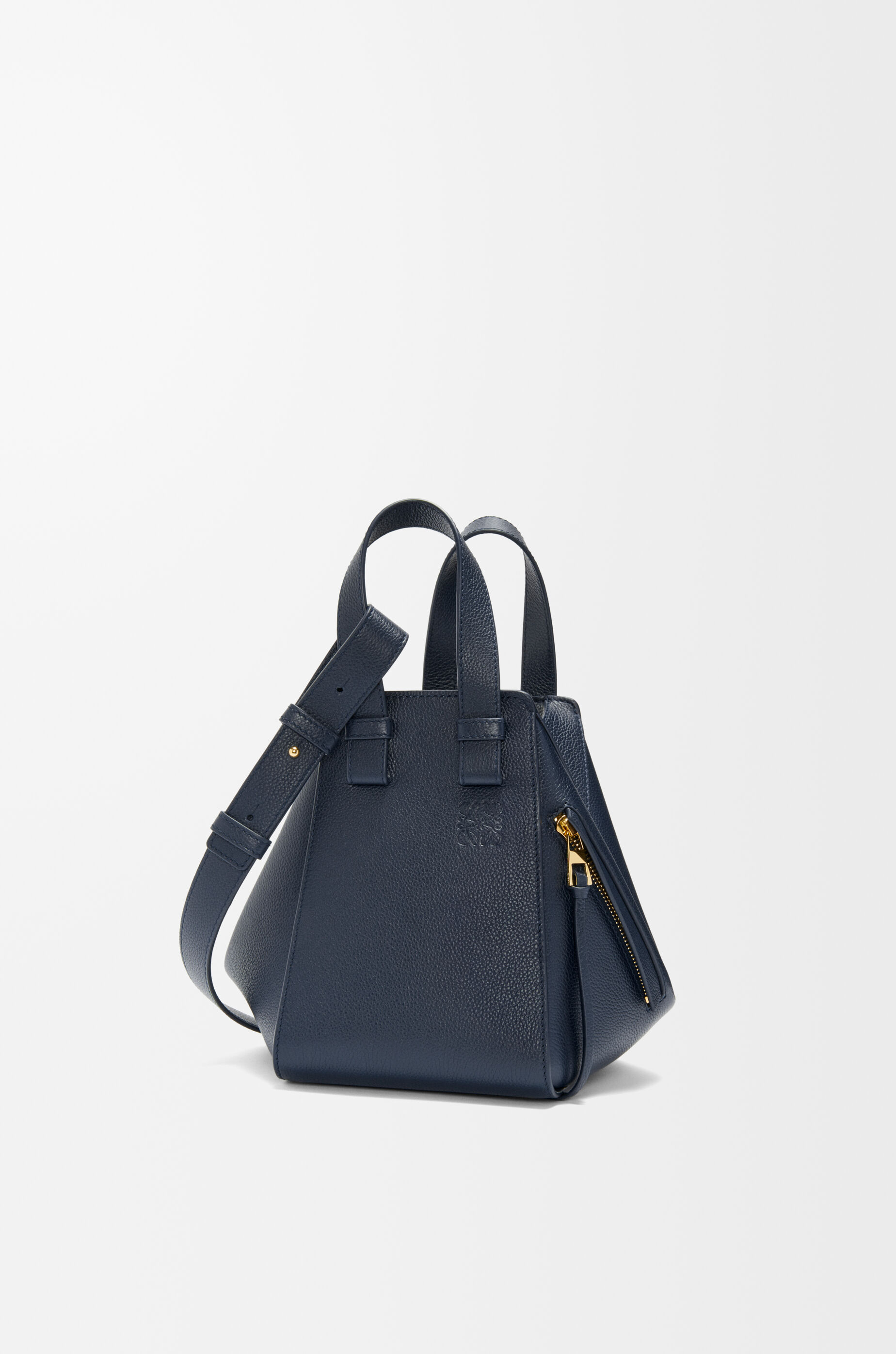 LOEWE Compact Hammock bag in soft grained calfskin Deep Navy