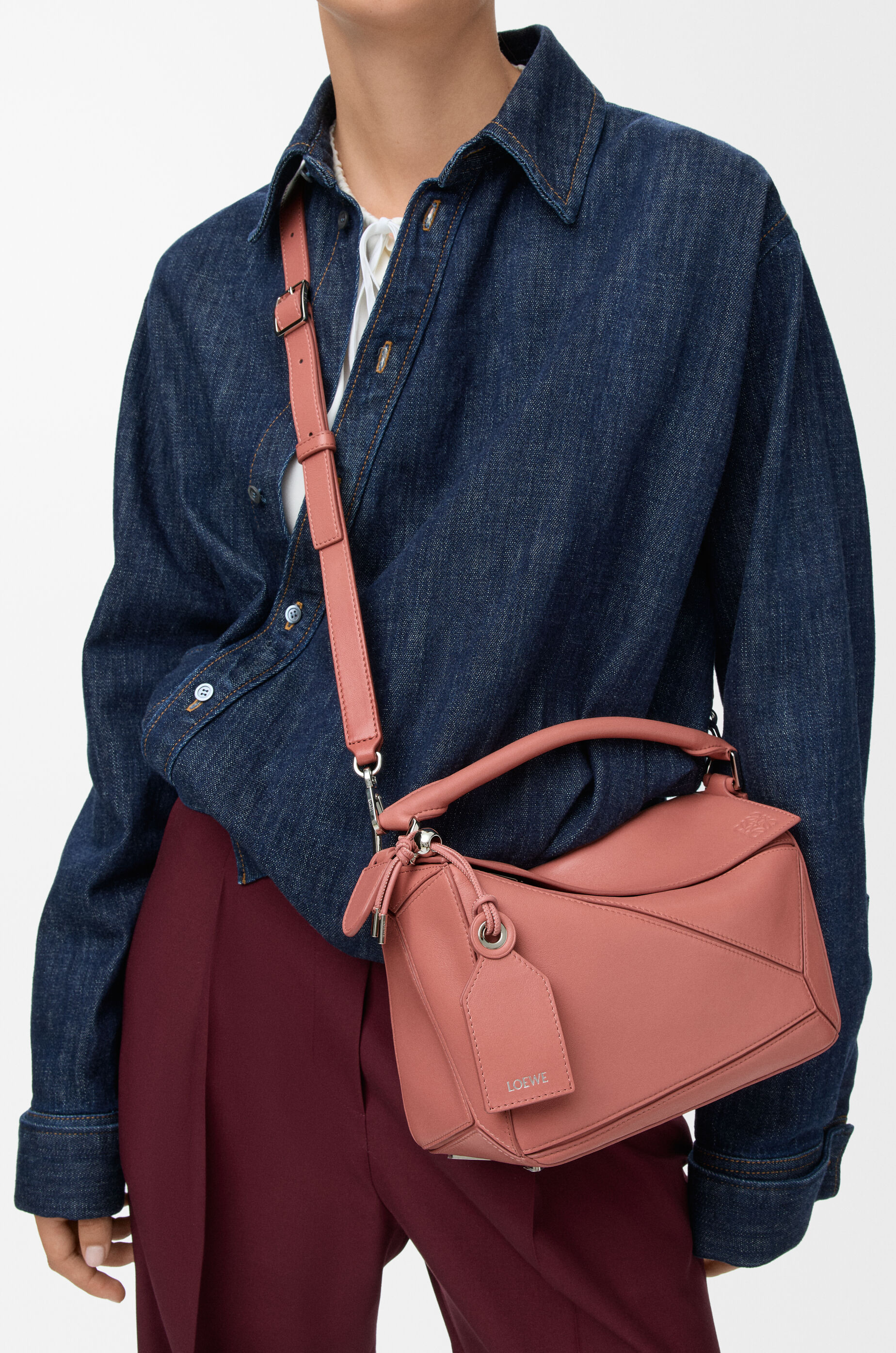 LOEWE Small Featherlight Puzzle bag in nappa lambskin Blush