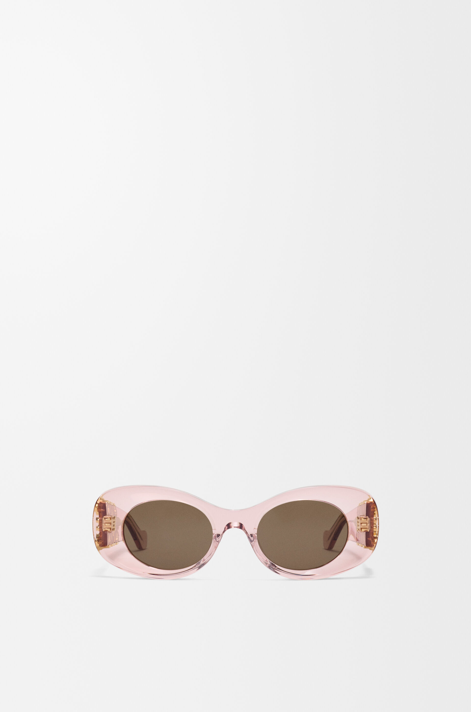 LOEWE Beveled Oval Maxi Anagram sunglasses Transparent Antique Rose