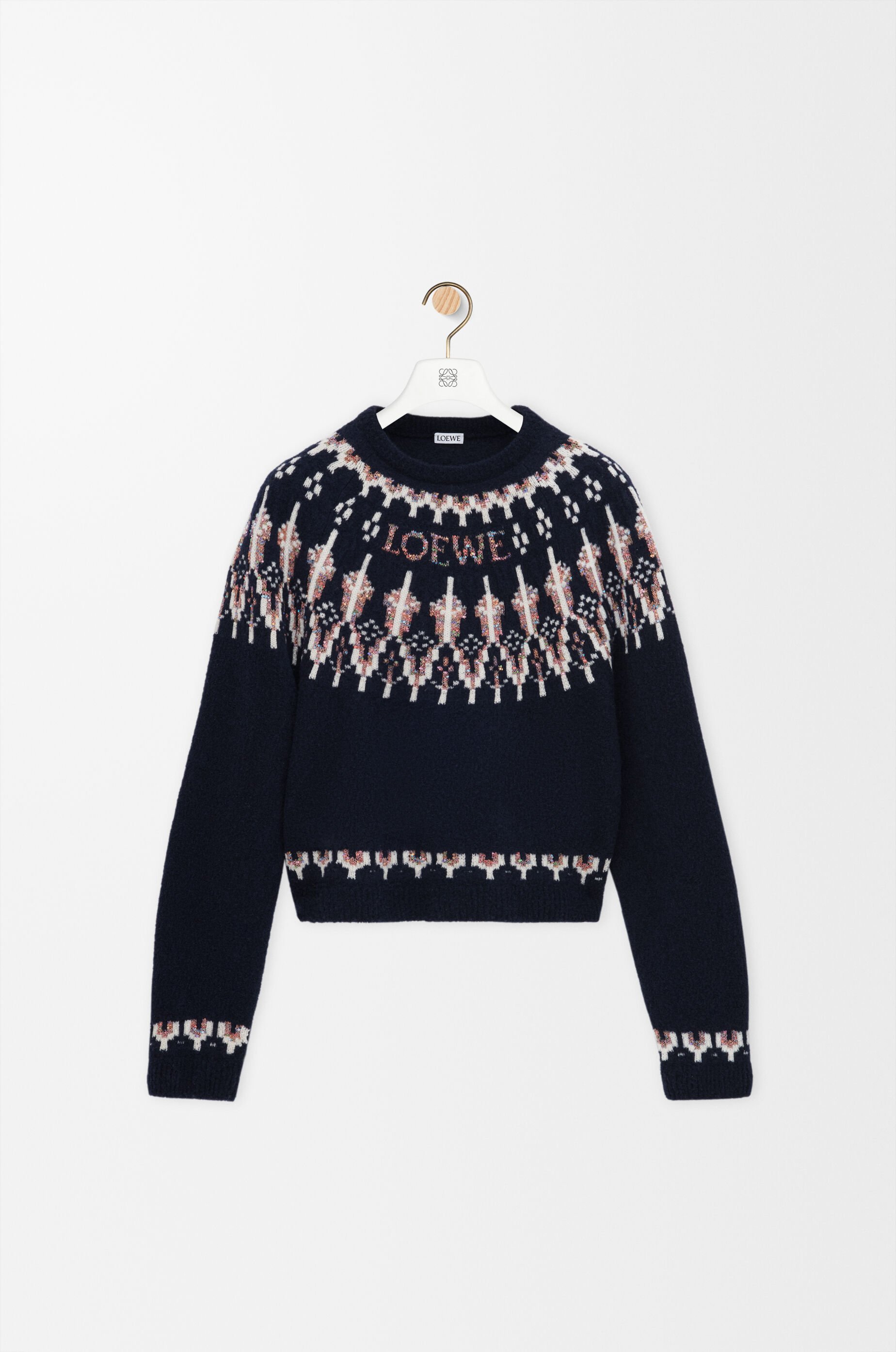 LOEWE Sweater in wool blend Navy/Multicolor