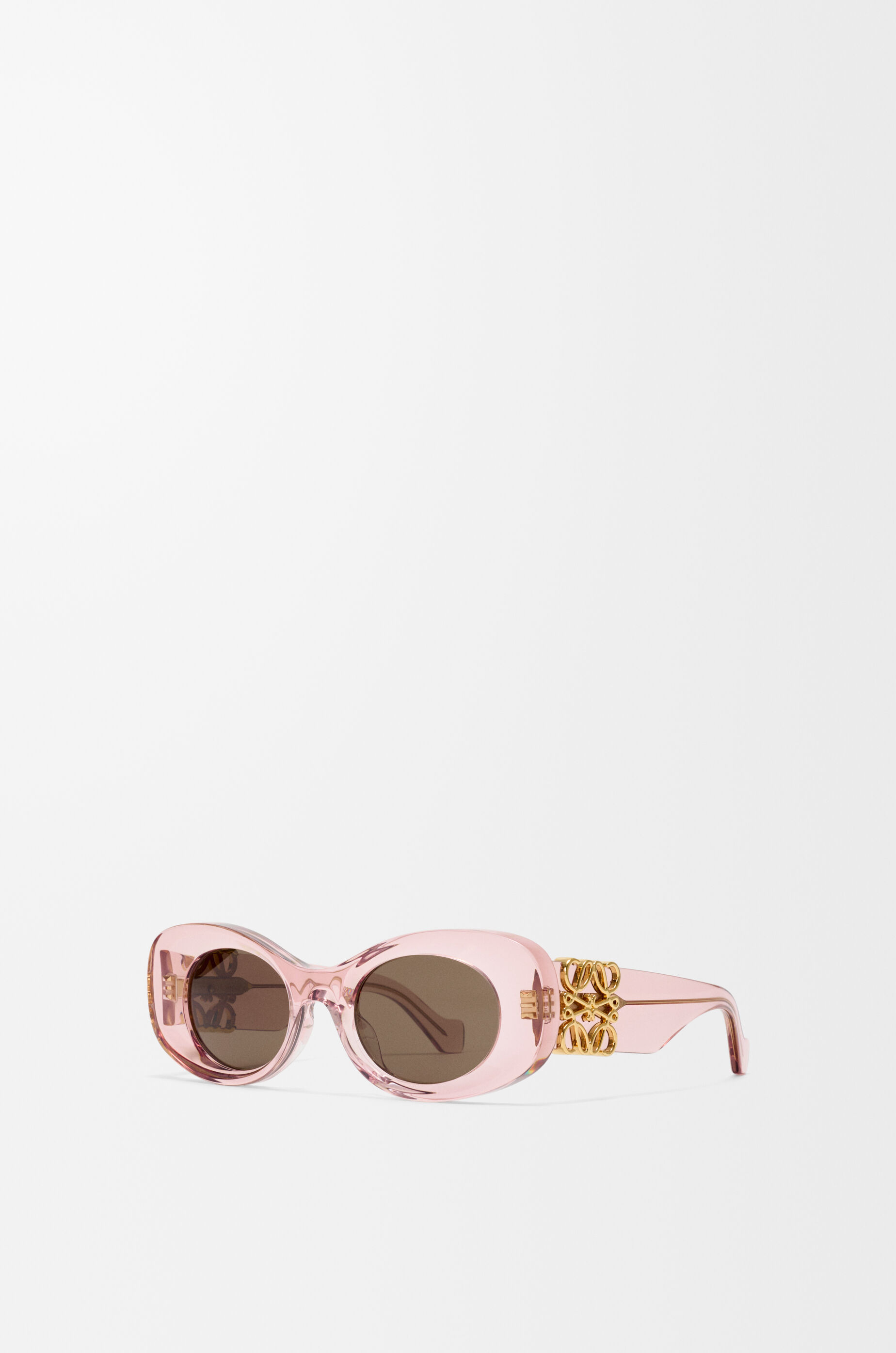 LOEWE Beveled Oval Maxi Anagram sunglasses Transparent Antique Rose