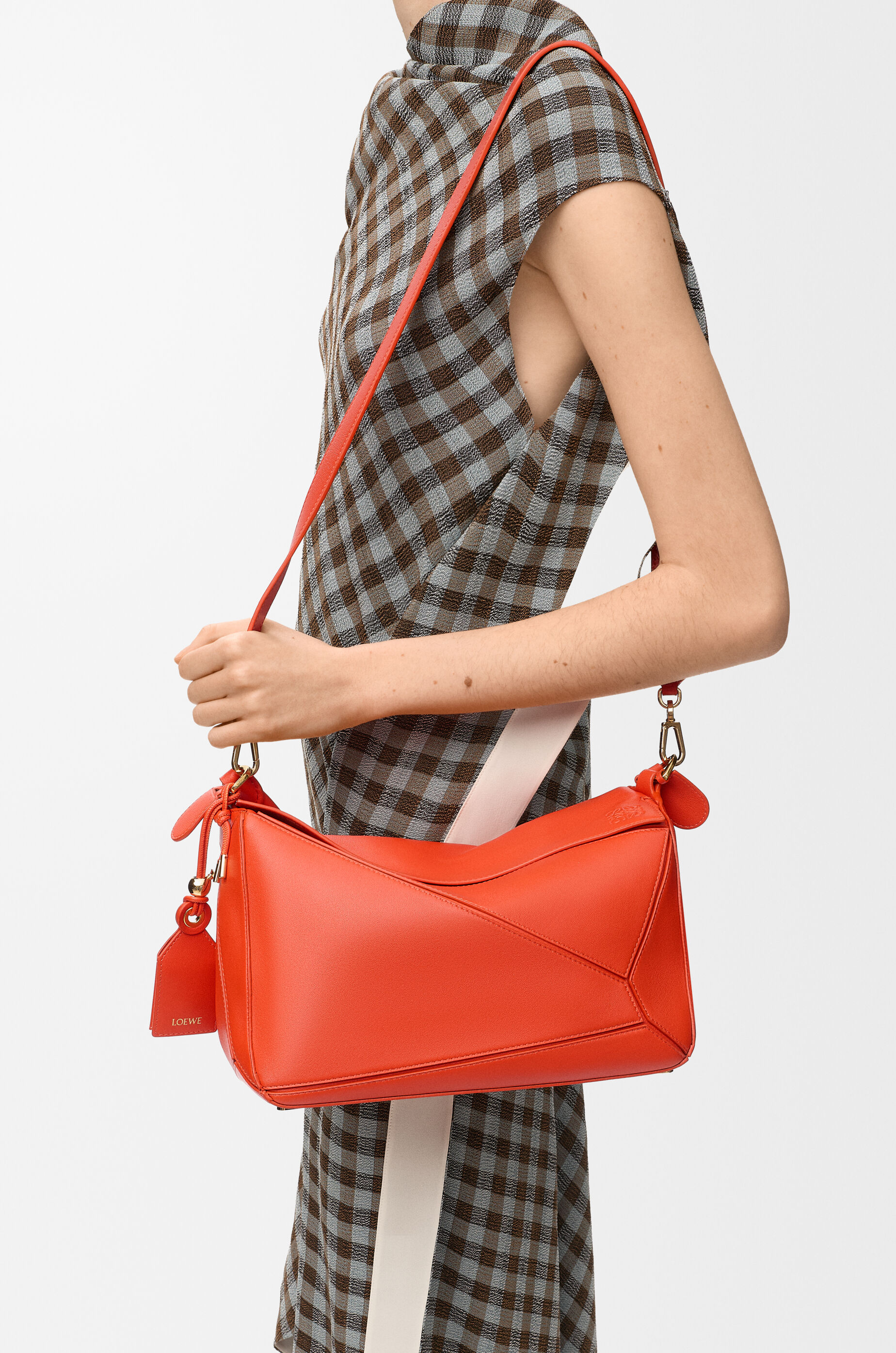 LOEWE Medium Featherlight Puzzle bag in nappa lambskin Deep Saffron