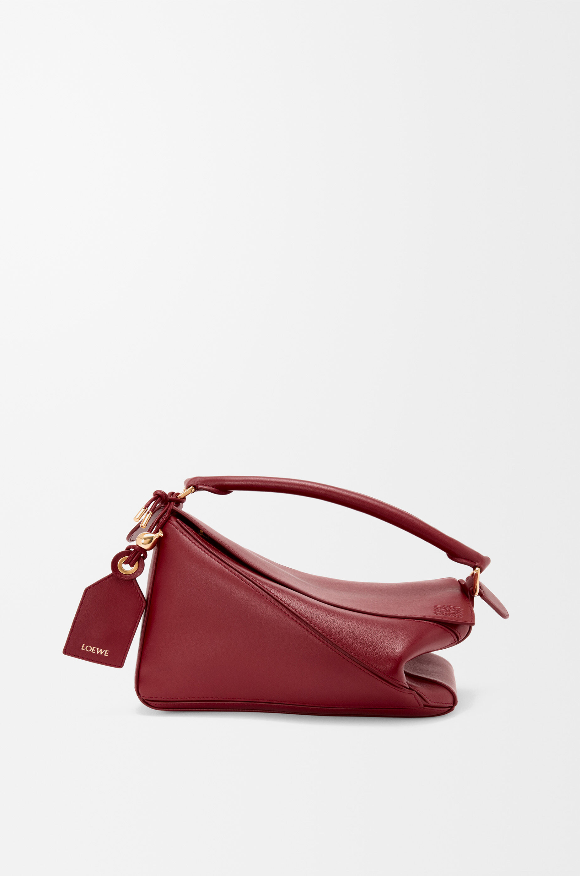 LOEWE Small Featherlight Puzzle bag in nappa lambskin Burnt Red