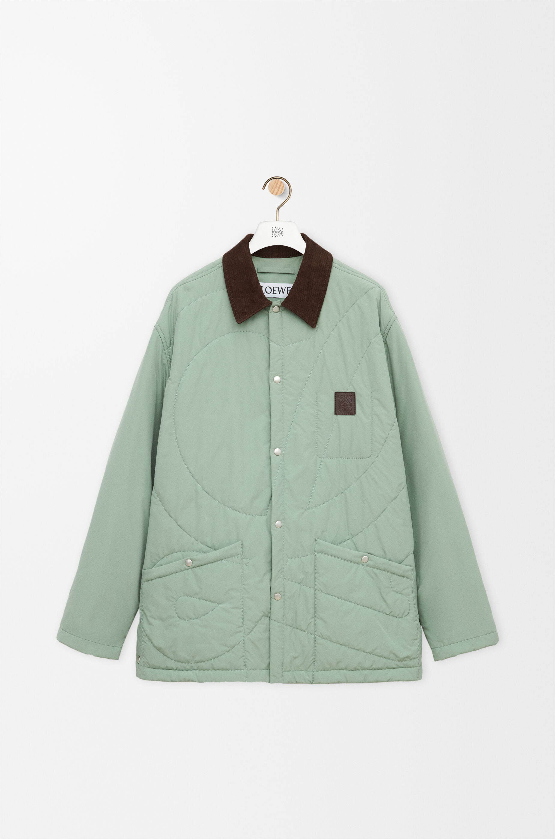 LOEWE Padded overshirt in technical shell Turquoise