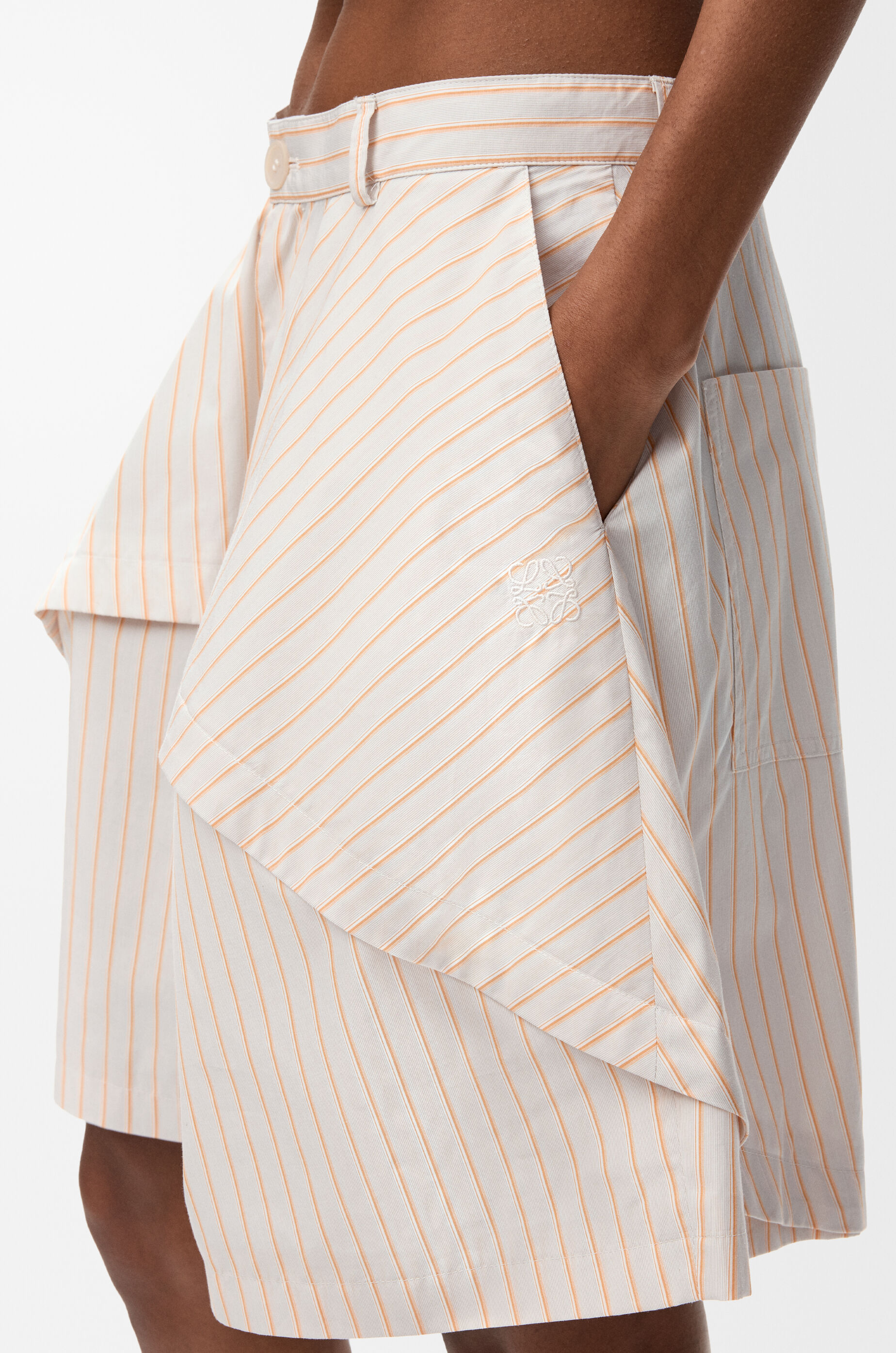 LOEWE Shorts in cotton Beige/Orange