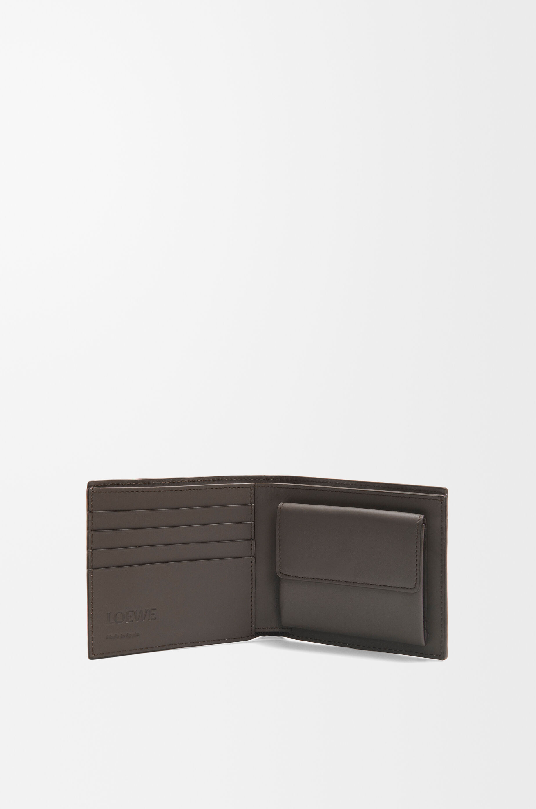 LOEWE Puzzle bifold coin wallet in classic calfskin Dark Grey