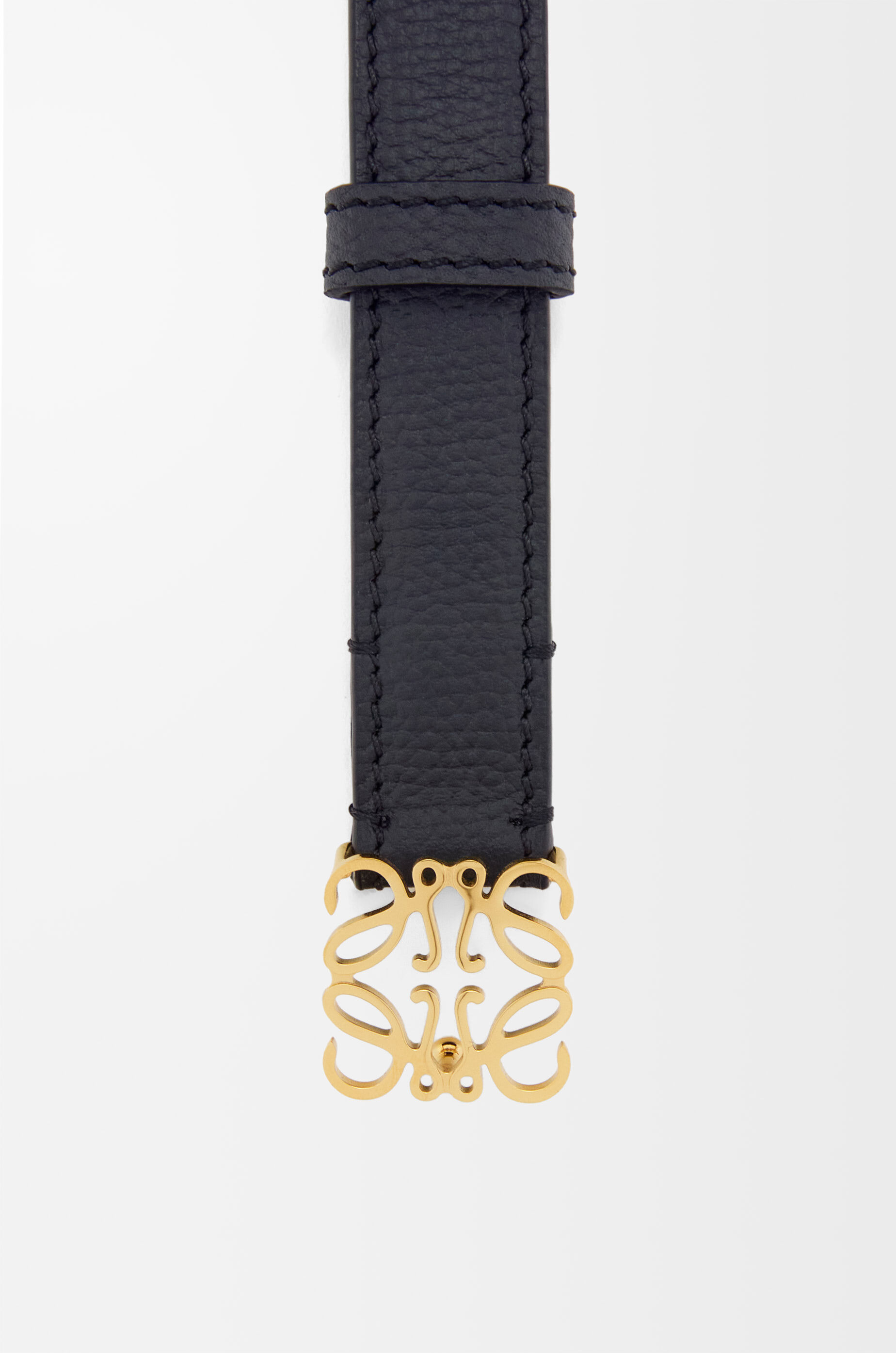 LOEWE Anagram belt in pebble grain calfskin Black/Gold