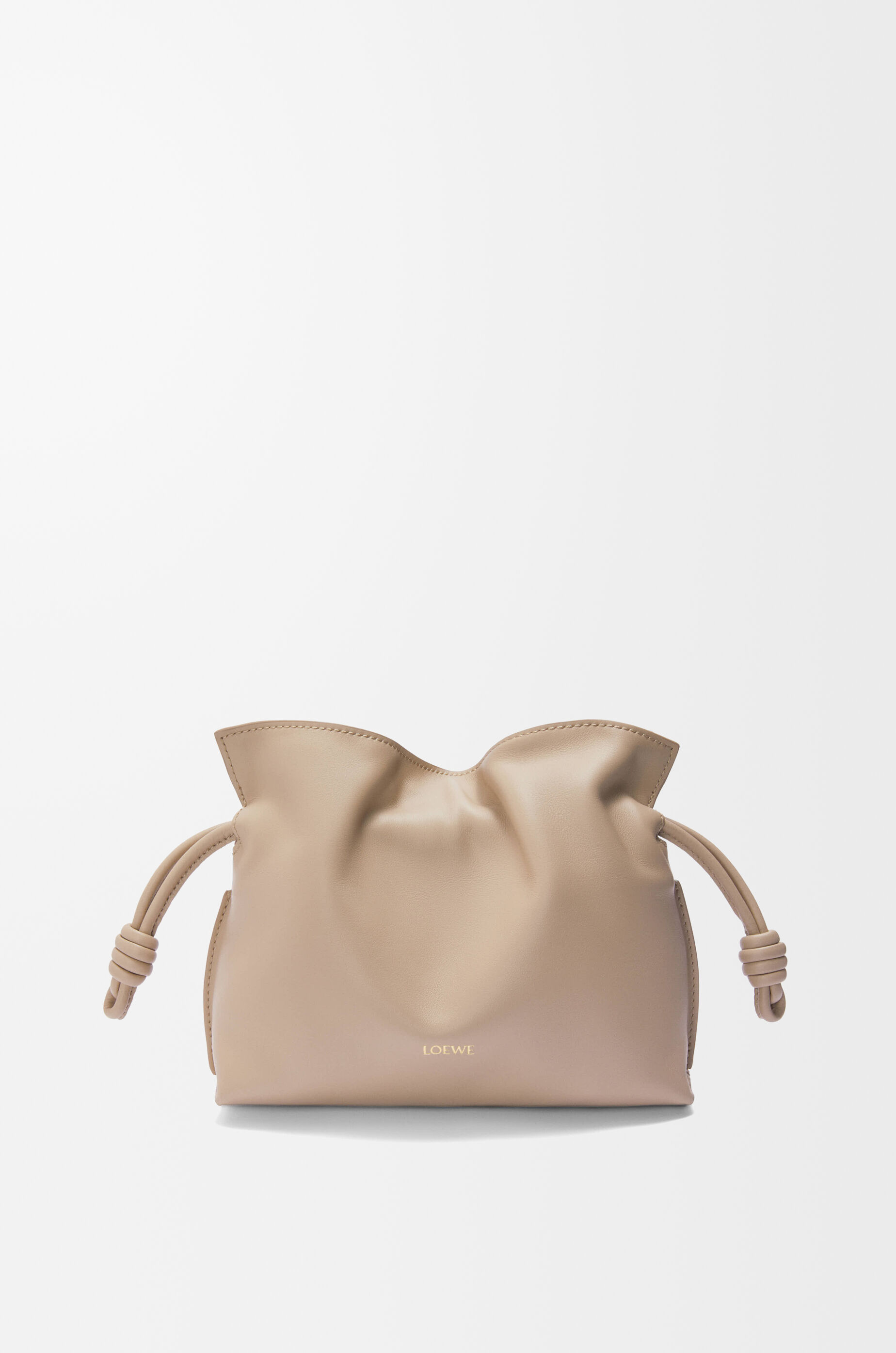 LOEWE Mini Flamenco clutch in nappa calfskin Sand