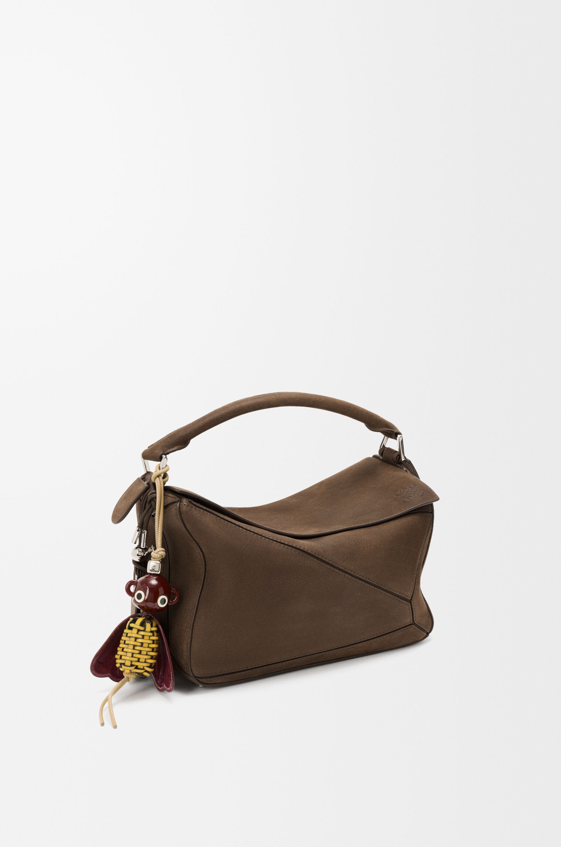 LOEWE Blombée charm in calfskin and acetate Yellow