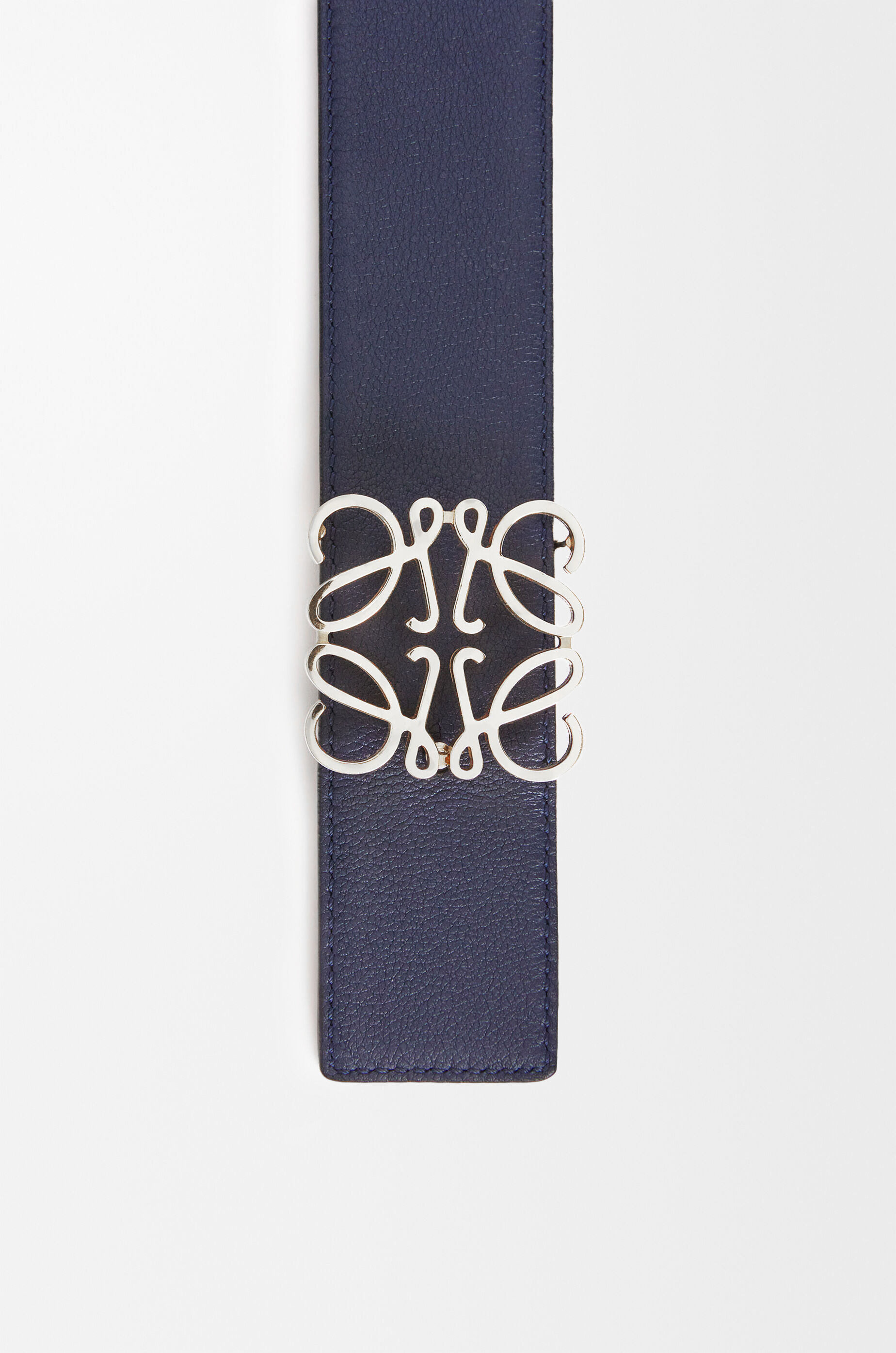 LOEWE Reversible Anagram belt in smooth calfskin Ocean/Black/Palladium