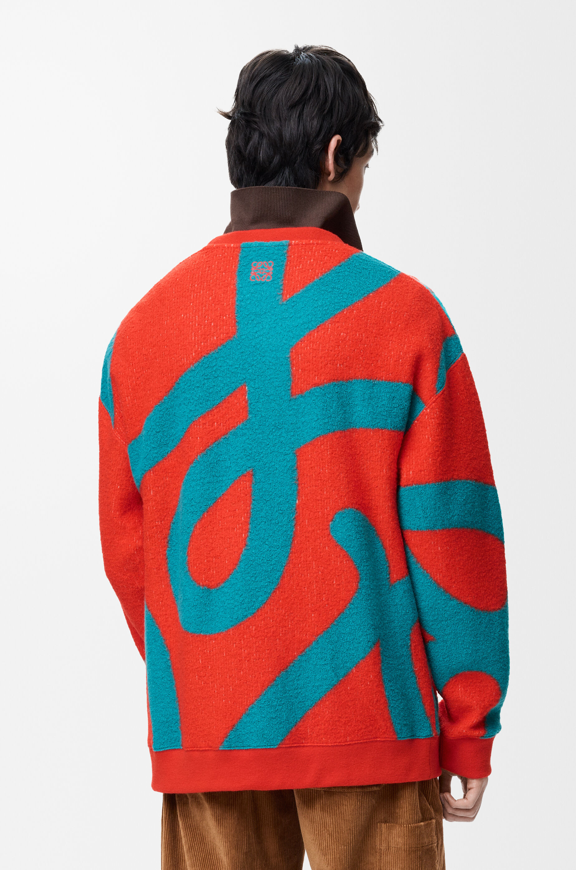 LOEWE Sweatshirt in wool and cotton Blue/Orange