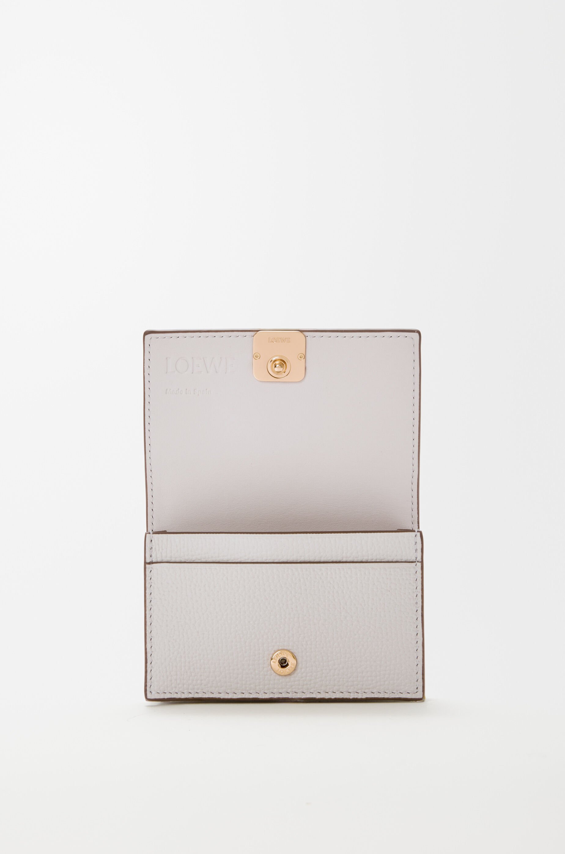 LOEWE Anagram business cardholder in pebble grained calfskin Light Ghost Grey