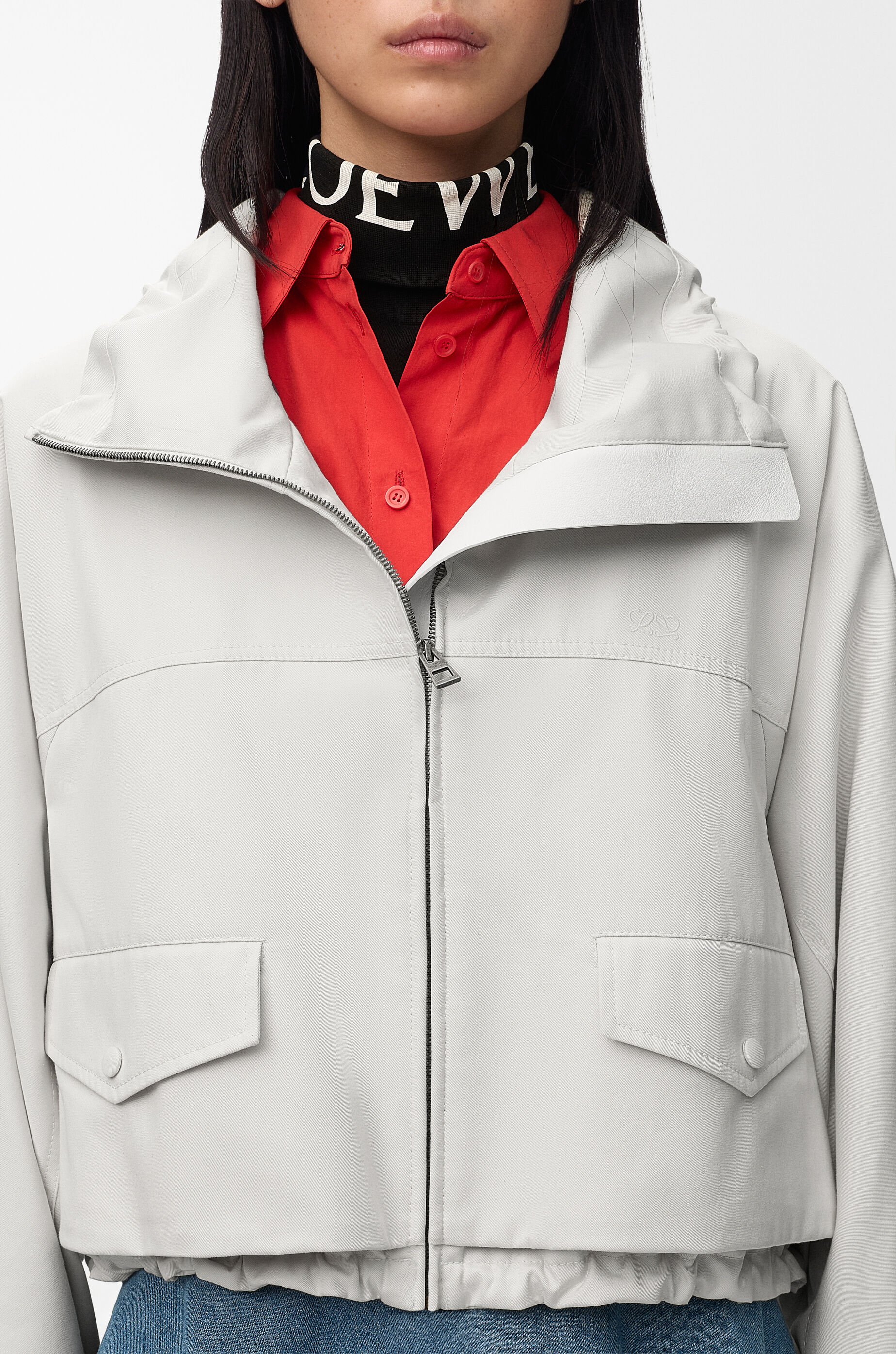 LOEWE Jacket in cotton and silk Ivory