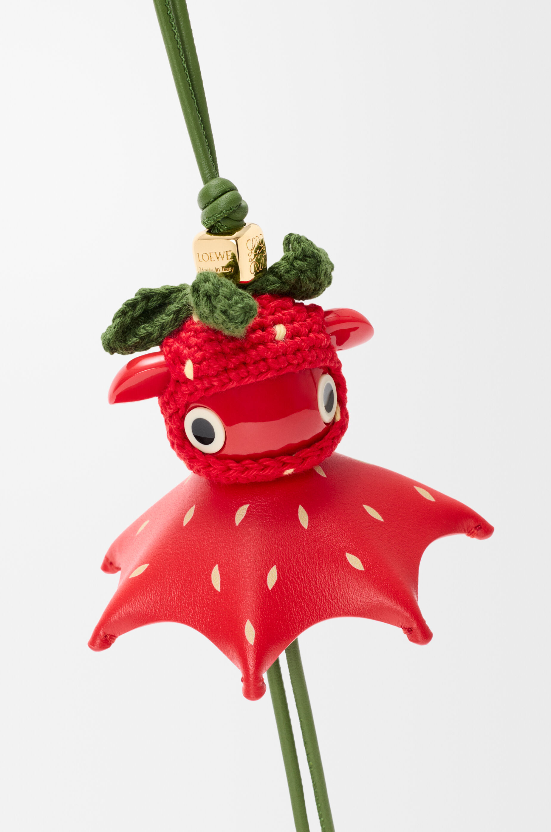 LOEWE Strawberry charm in classic calfskin Red