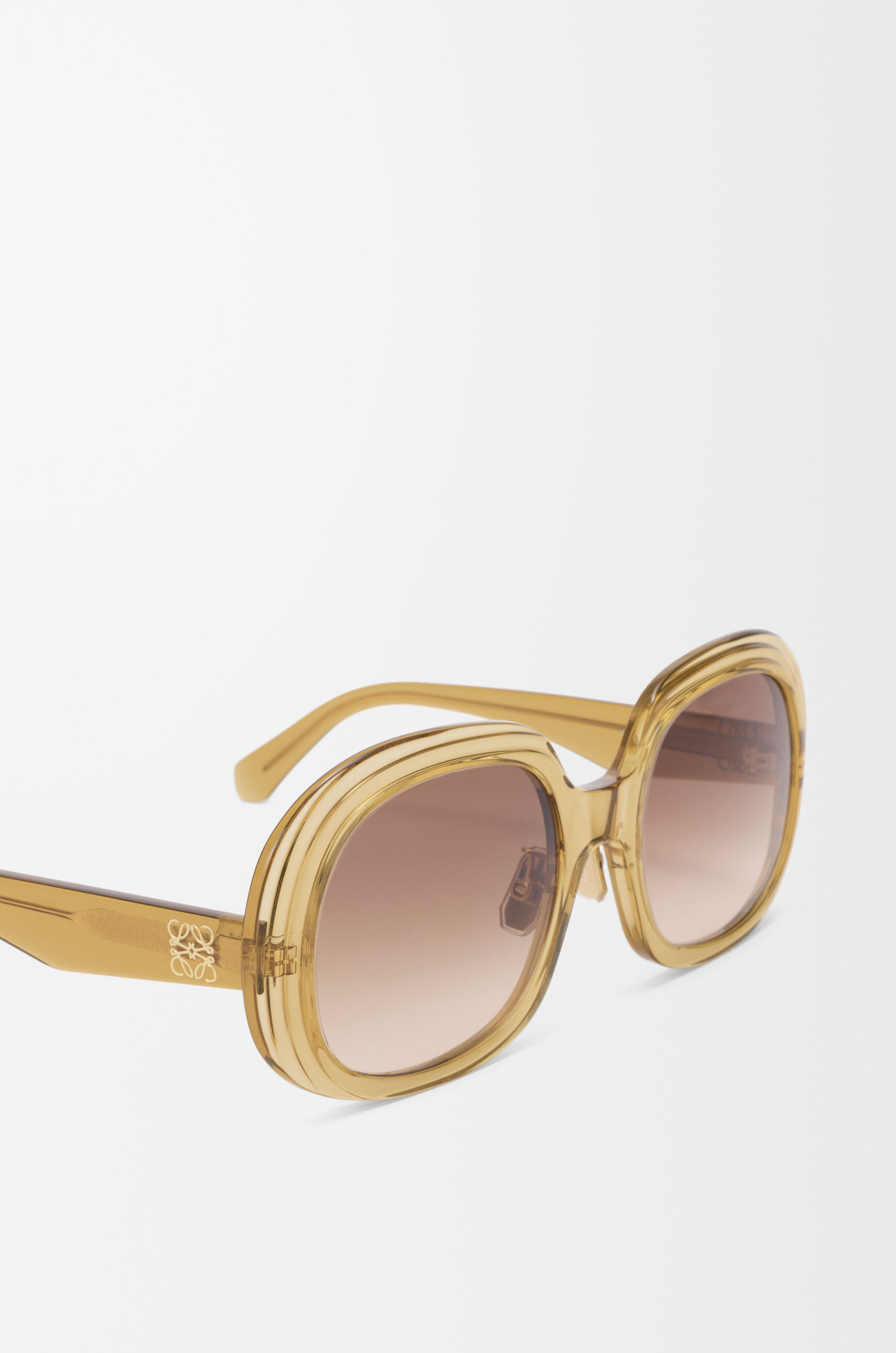 LOEWE Mini Anagram Steps Square sunglasses Transparent Olive