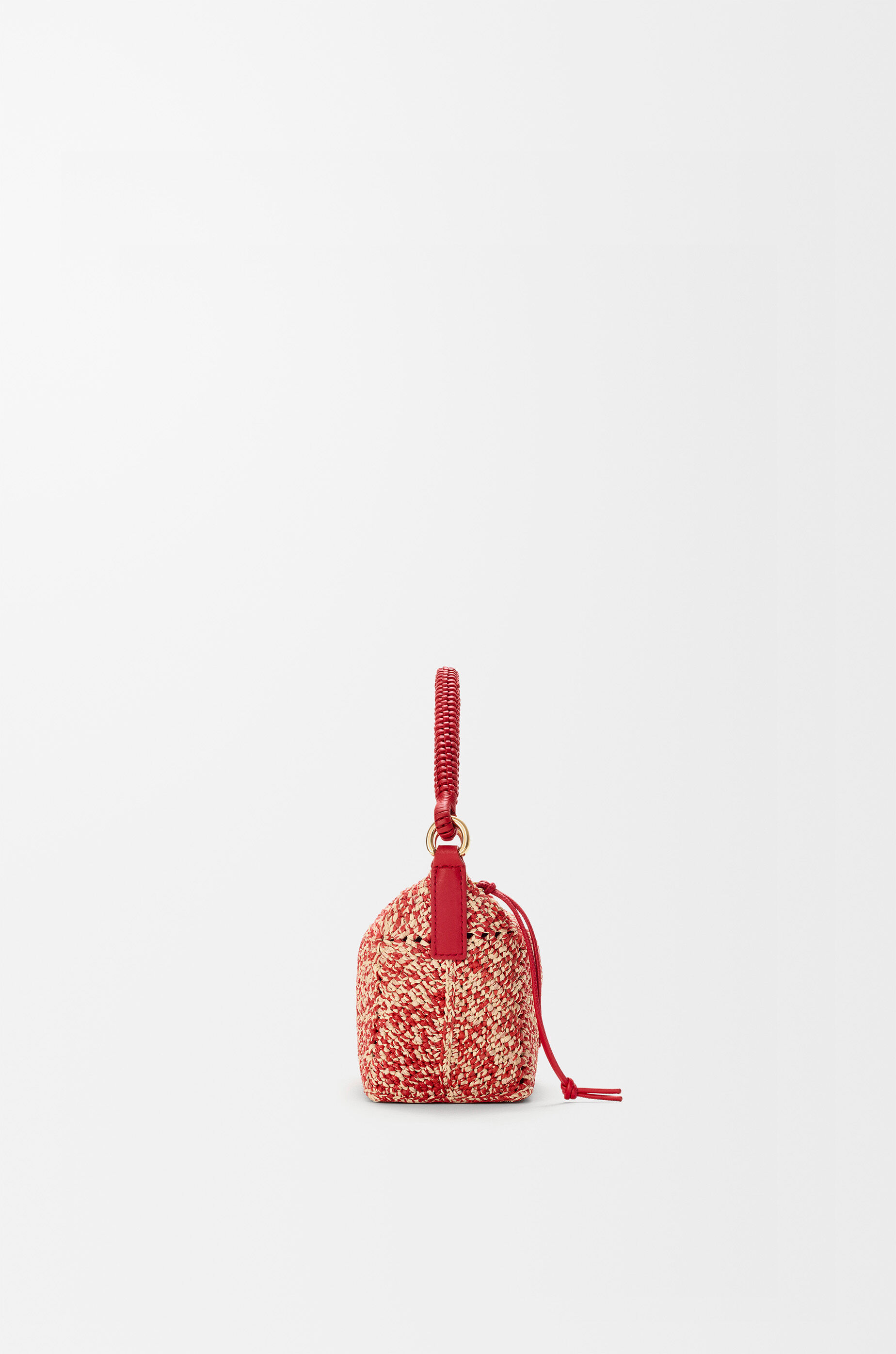 LOEWE Cala mini bag in melange raffia Red