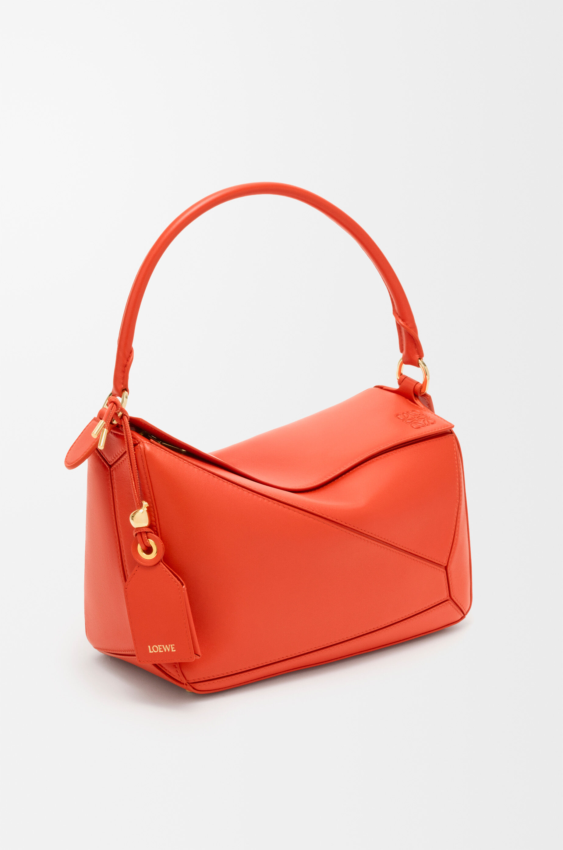 LOEWE Medium Featherlight Puzzle bag in nappa lambskin Deep Saffron