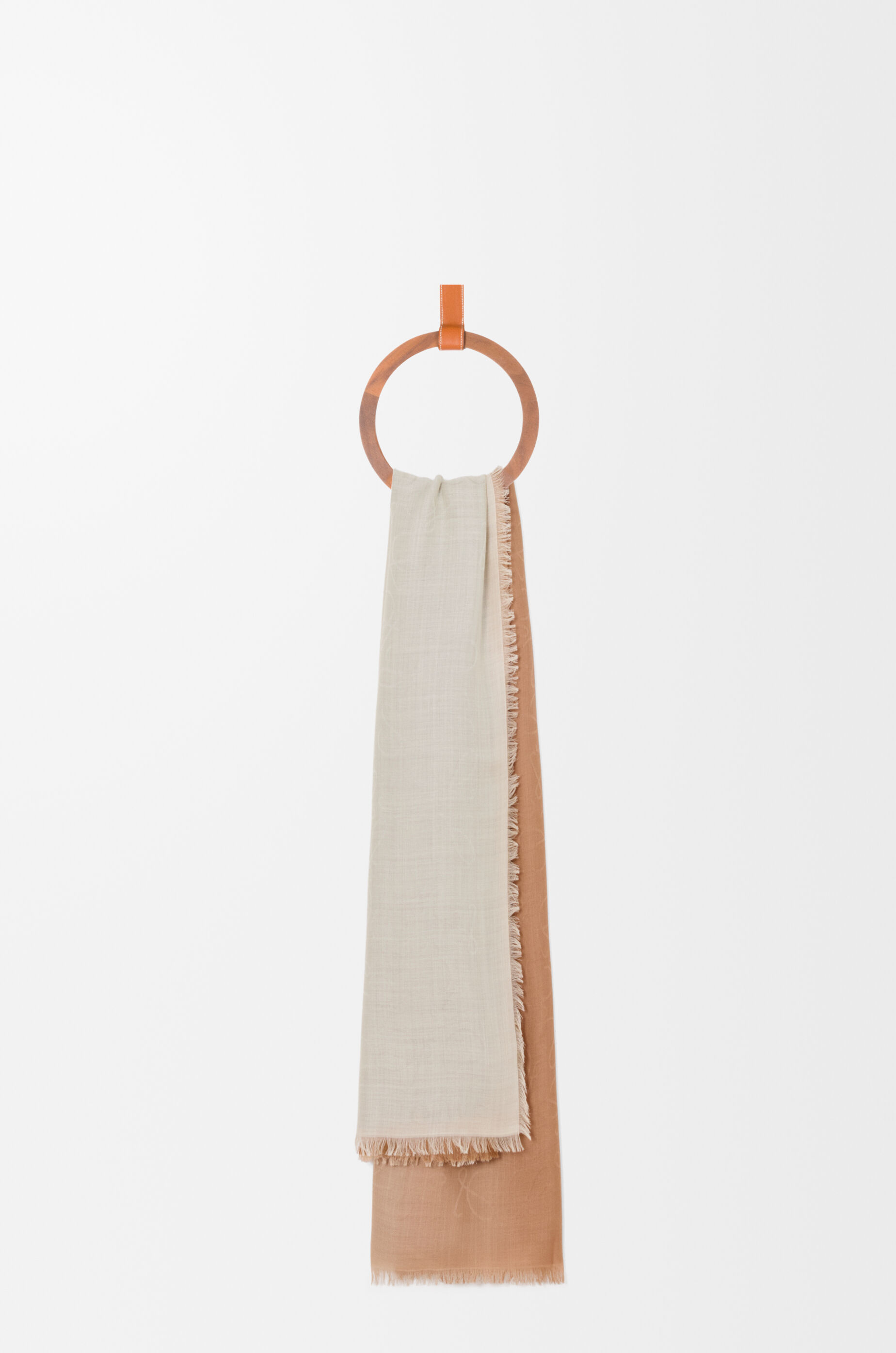 LOEWE Scarf in wool and silk Beige