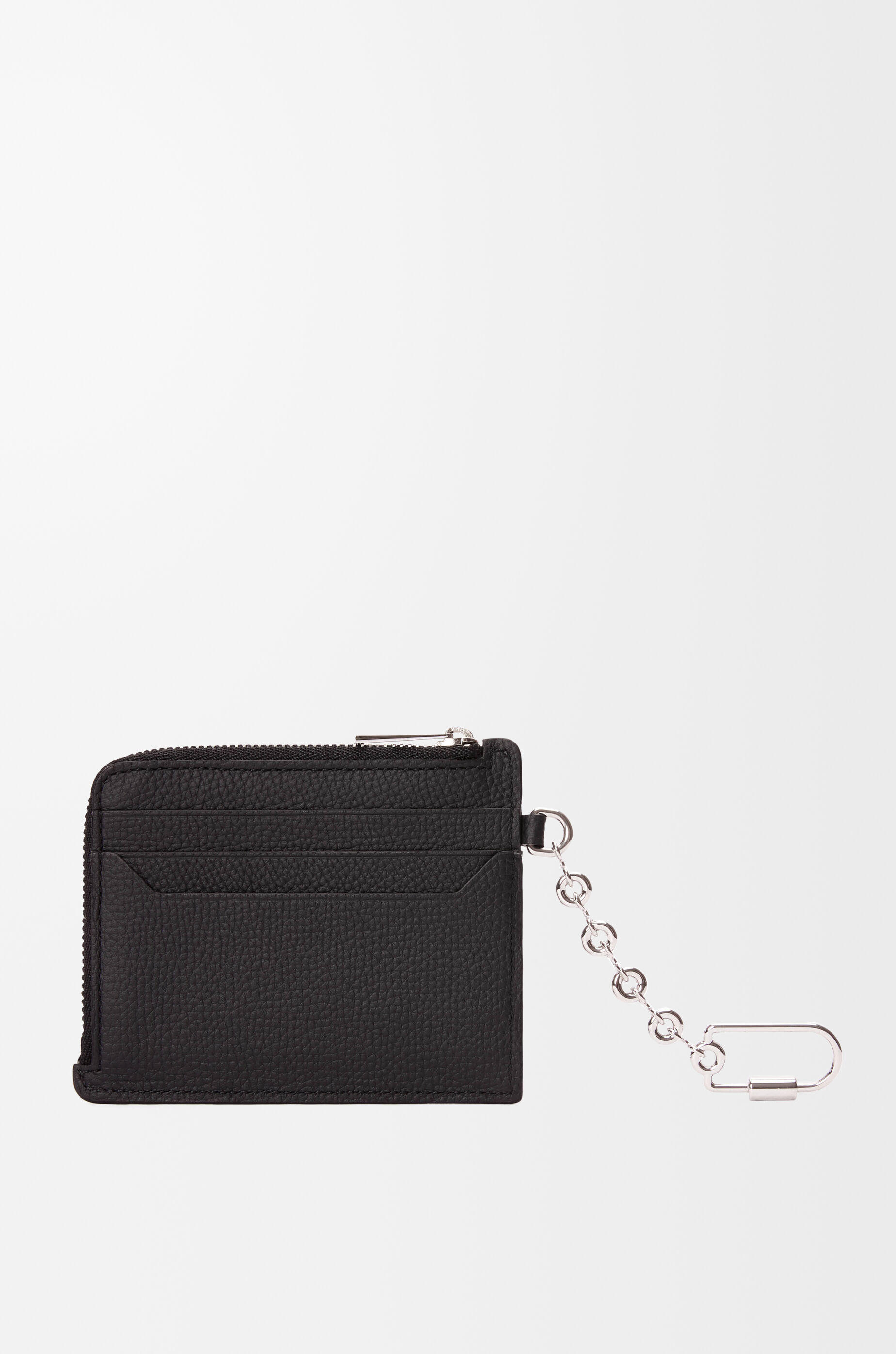 LOEWE Anagram square coin cardholder in pebble grained calfskin Black