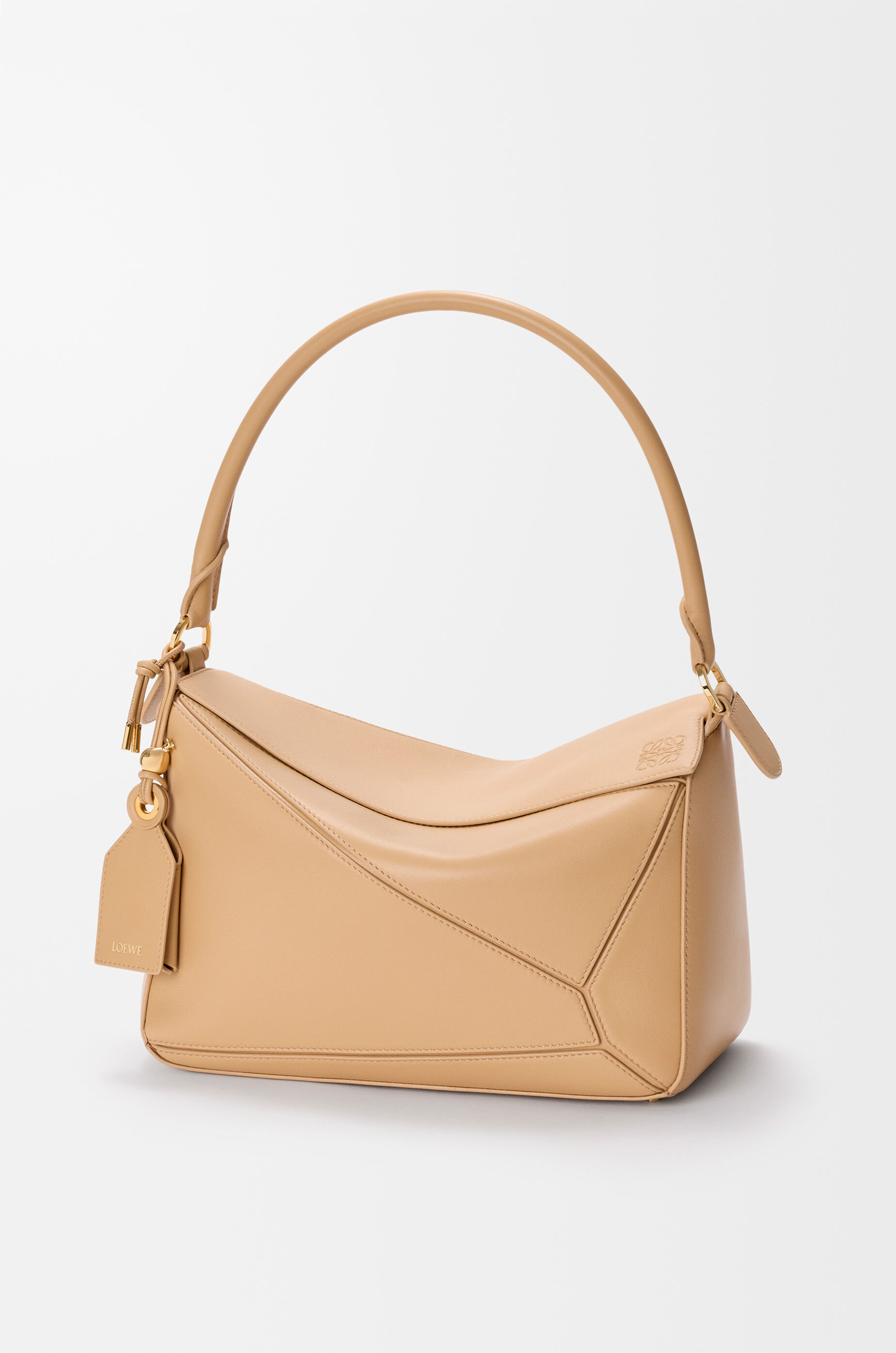 LOEWE Medium Featherlight Puzzle bag in nappa lambskin Silk Beige