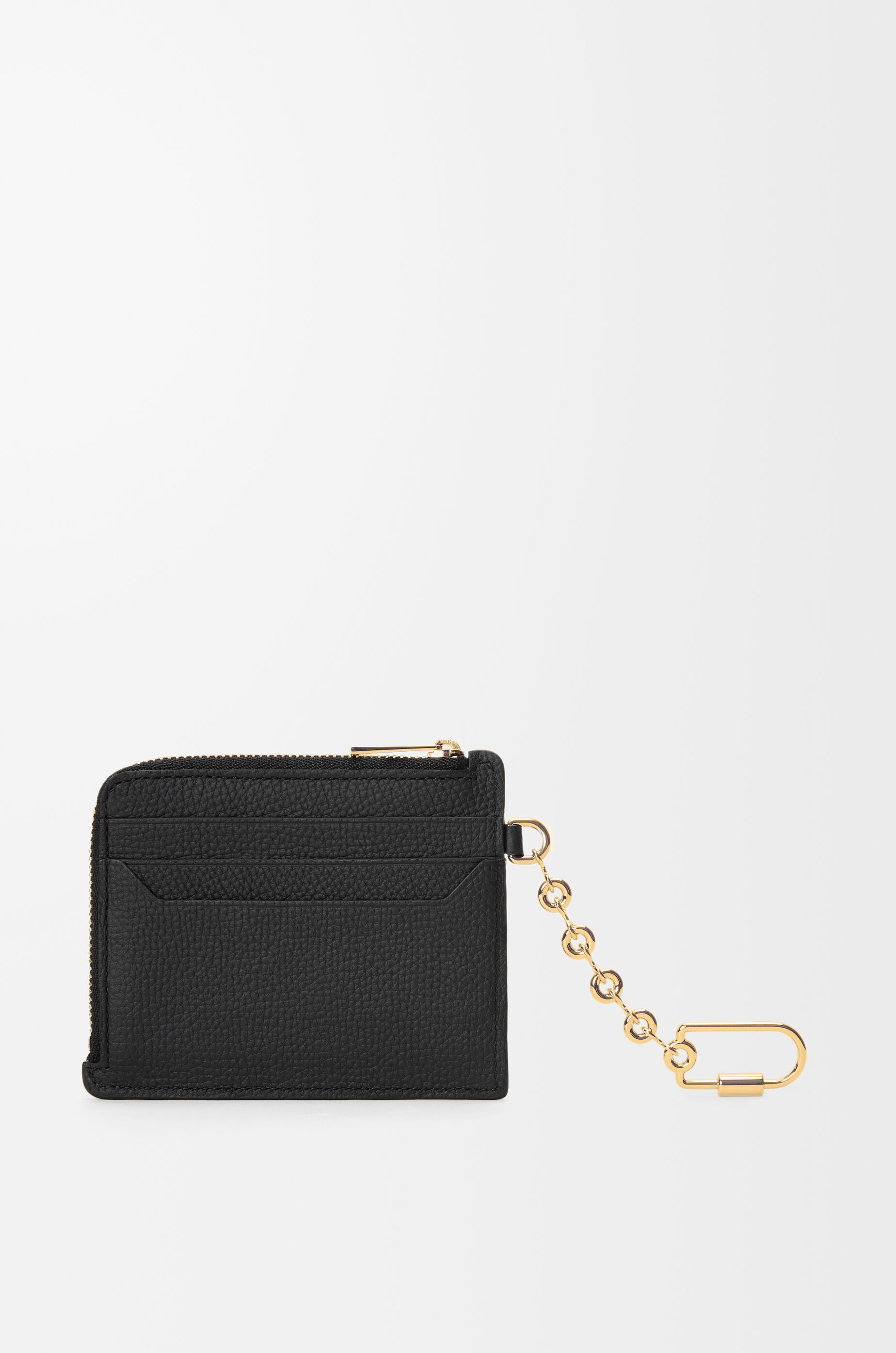 LOEWE Anagram square coin cardholder in pebble grained calfskin Black/Gold