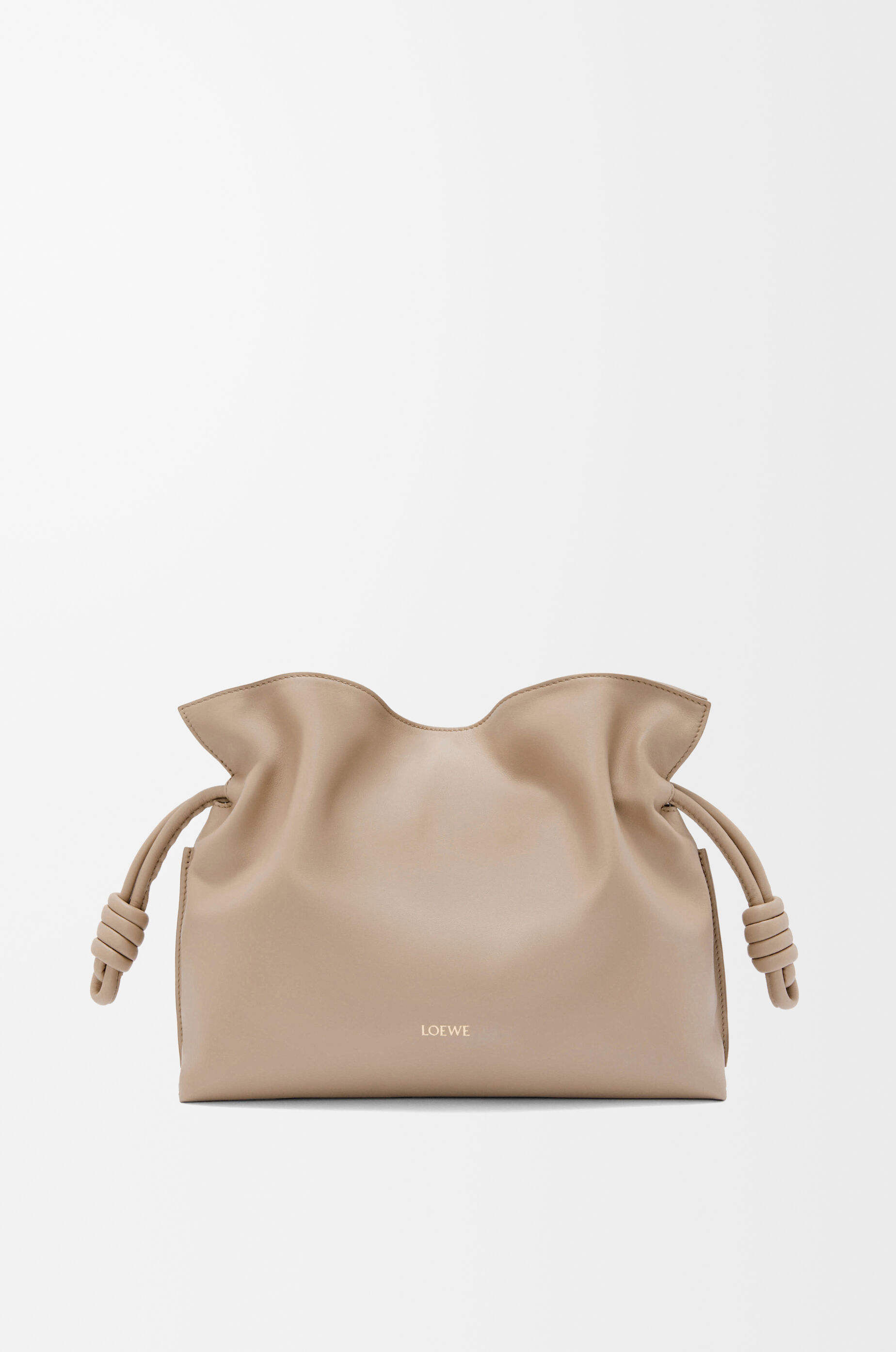 LOEWE Medium Flamenco clutch in nappa calfskin Sand