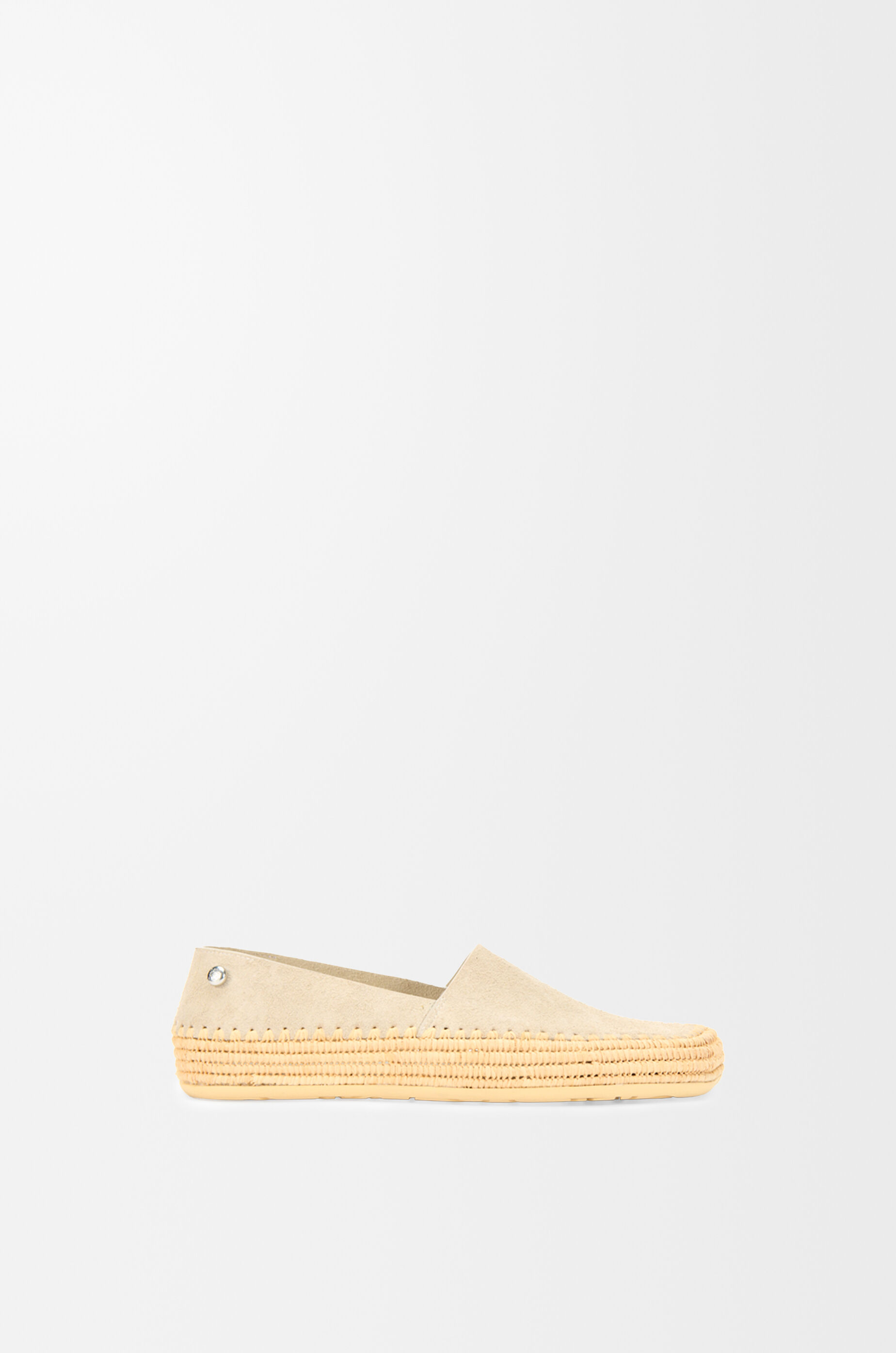 LOEWE Rio slipper in suede and raffia Light Grey