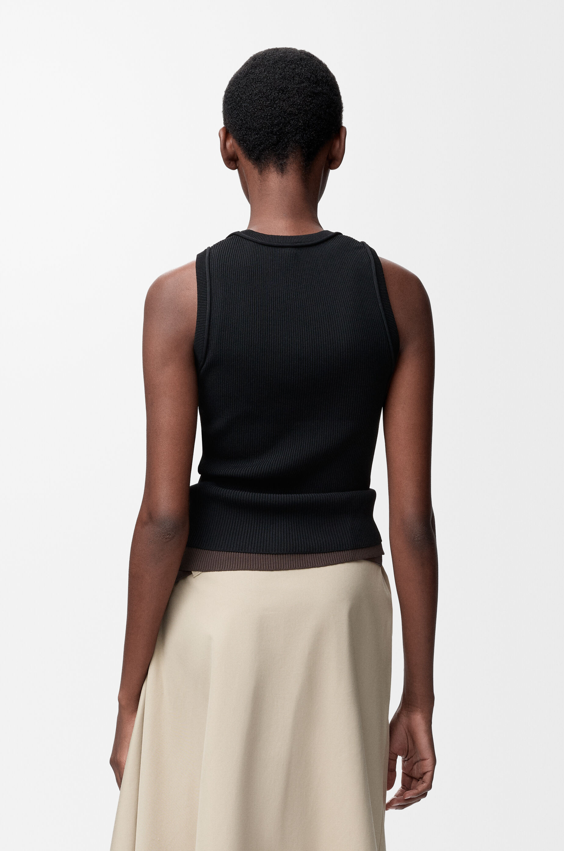 LOEWE Anagram tank top in stretch viscose Black