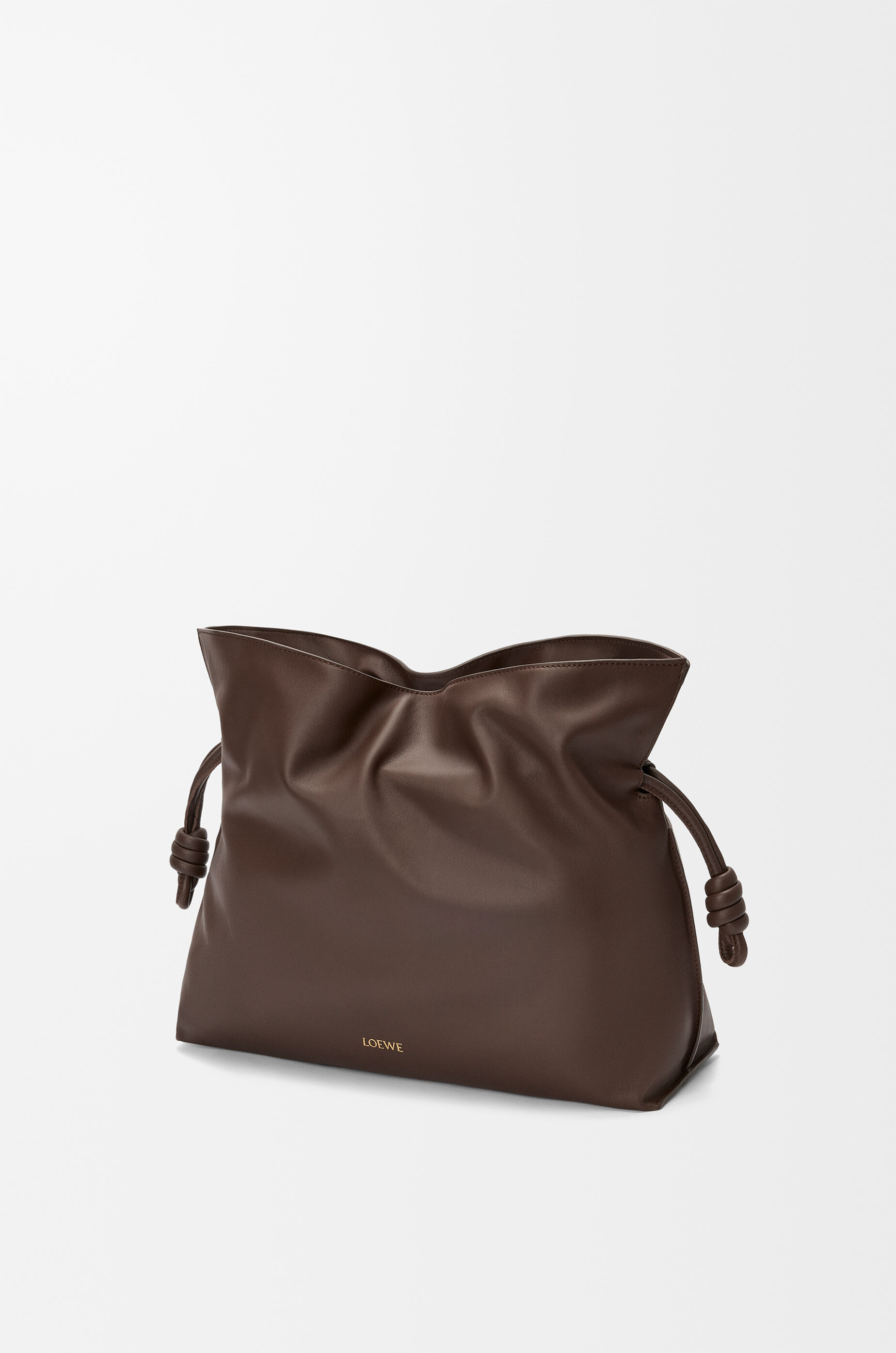LOEWE Large Flamenco clutch in nappa calfskin Chocolate