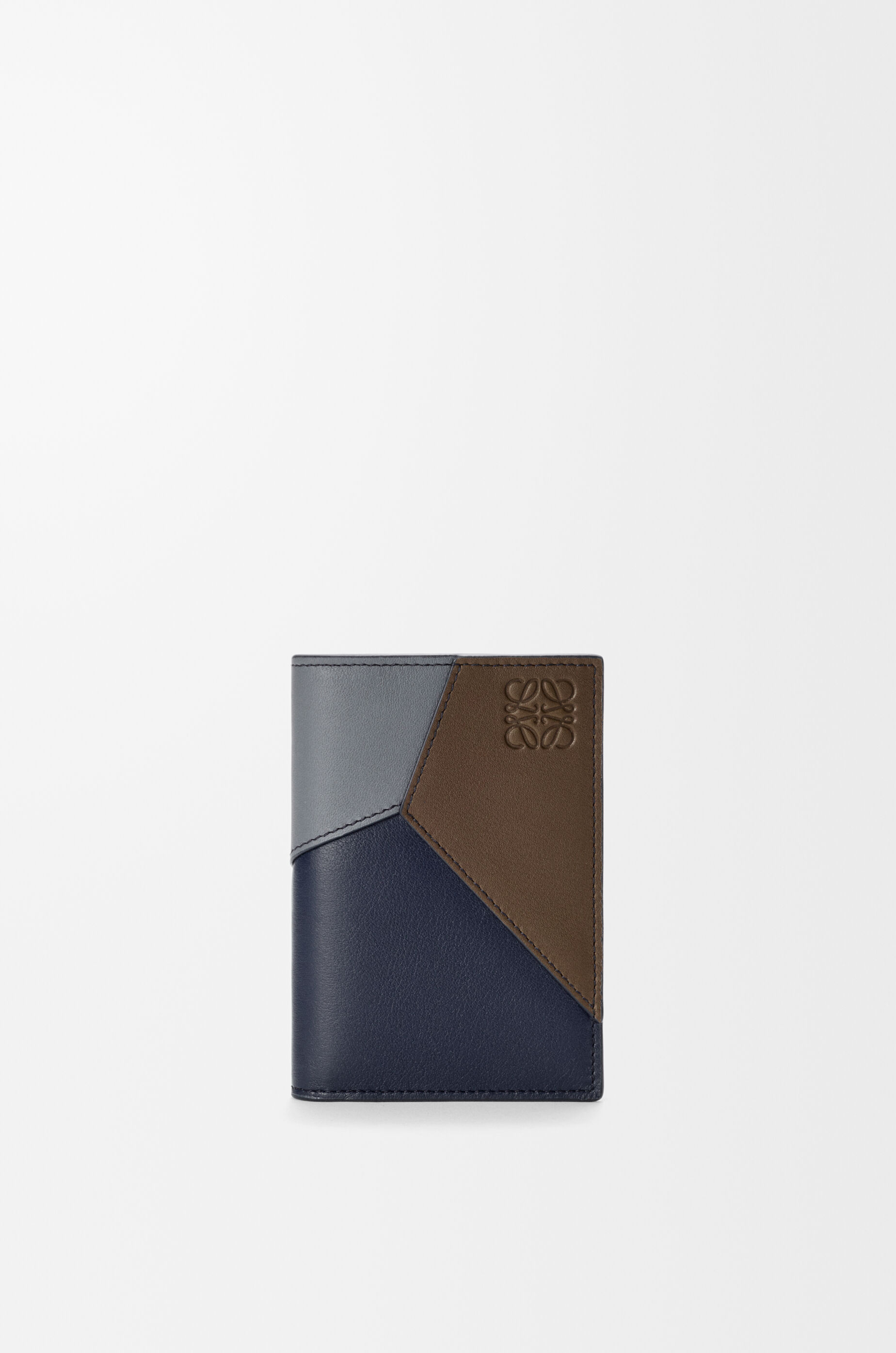 LOEWE Puzzle bifold cardholder in classic calfskin Blue Grey/Navy