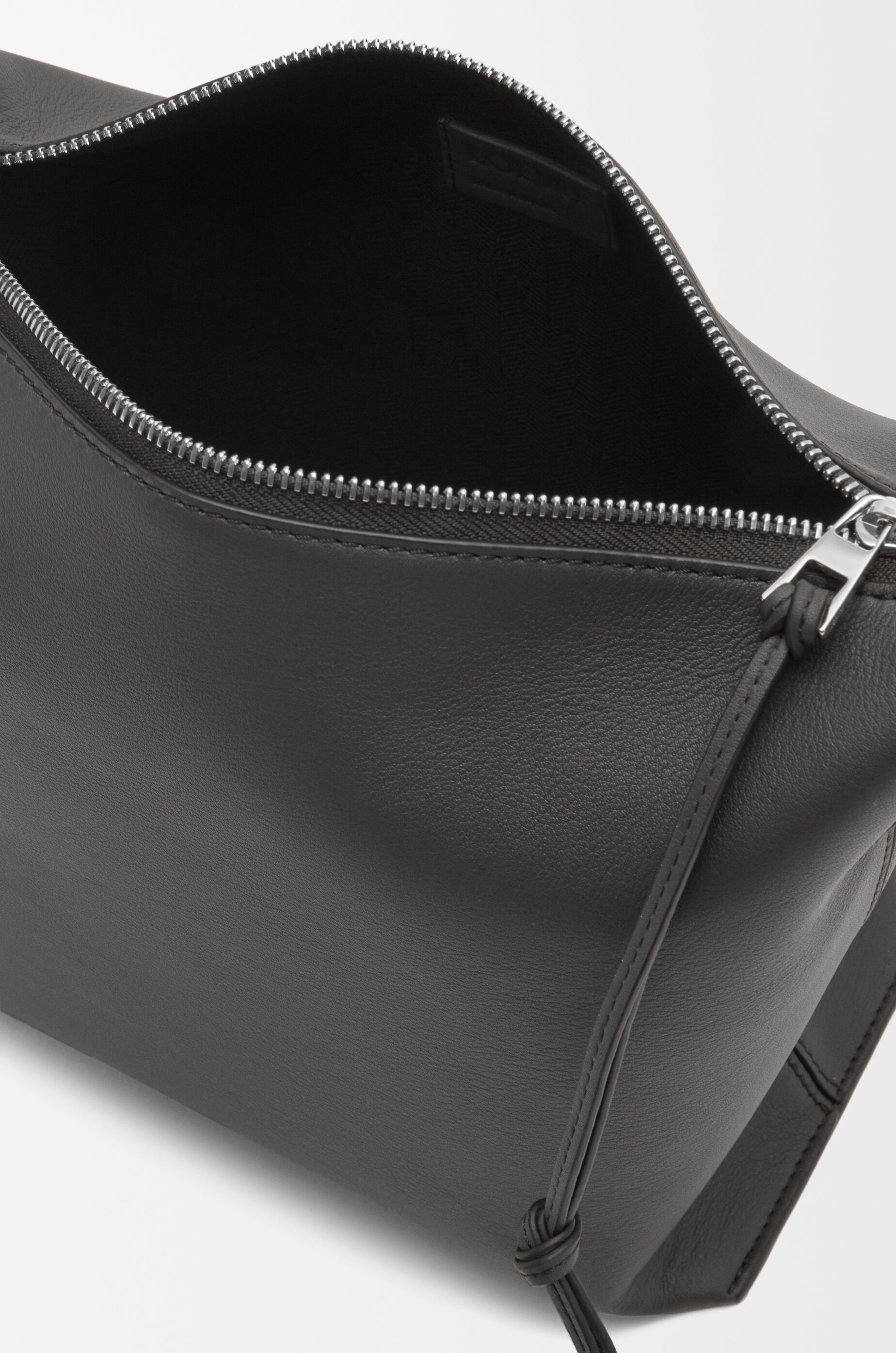 LOEWE Small Cubi Crossbody bag in supple smooth calfskin and jacquard Dark Grey